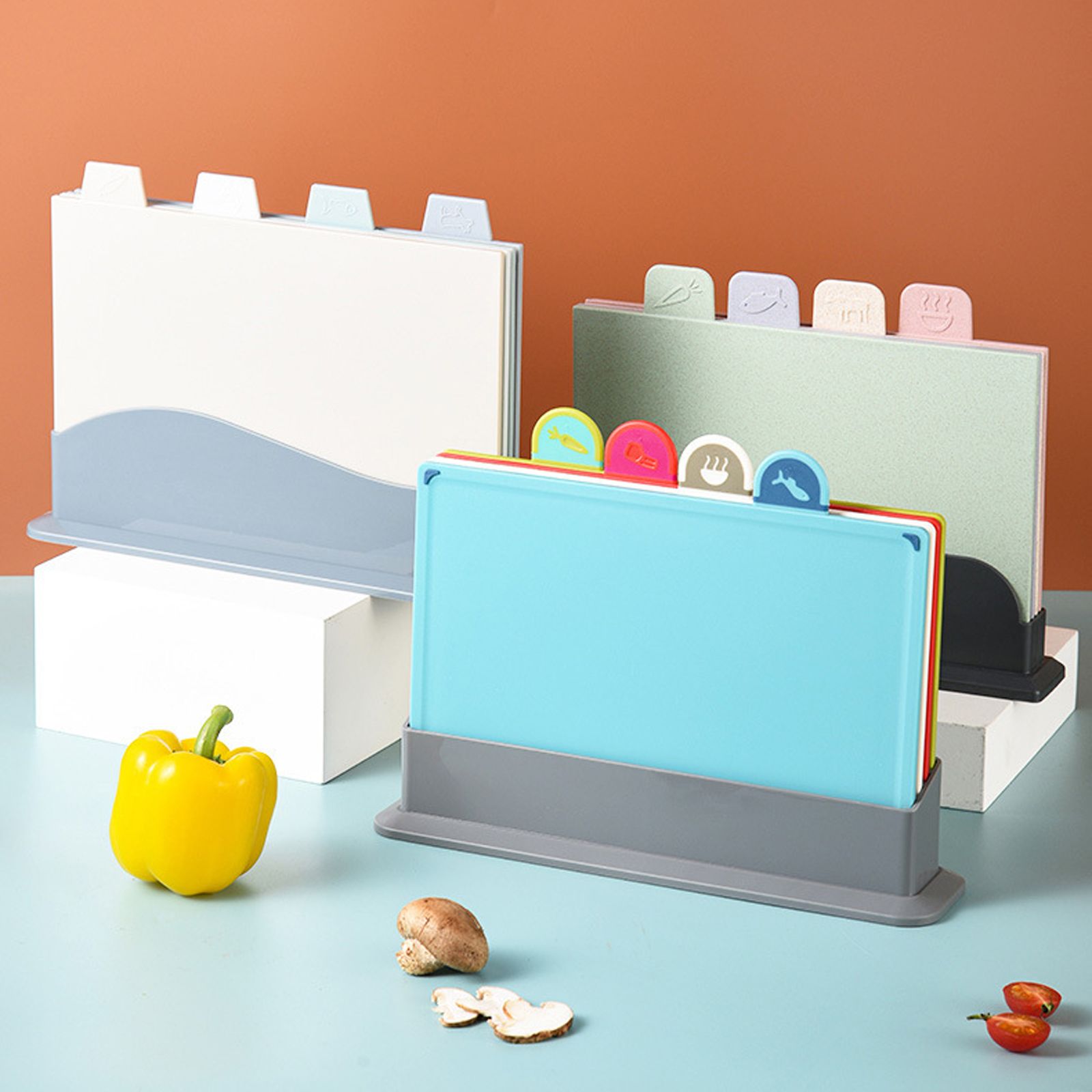 4 Pcs Creative Complementary Food Special Wheat Straw Cutting Board PP Plastic Cutting Board Cutting Board - Image 5