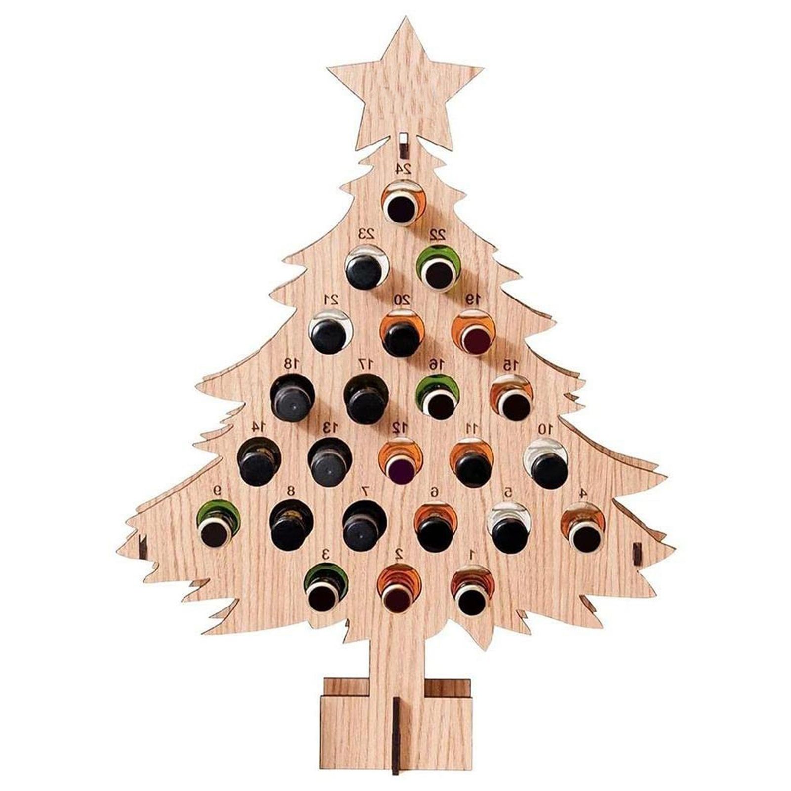 Adult Christmas Tree Countdown Decorations Christmas Wine Rack Wine Holder Decor - Image 1