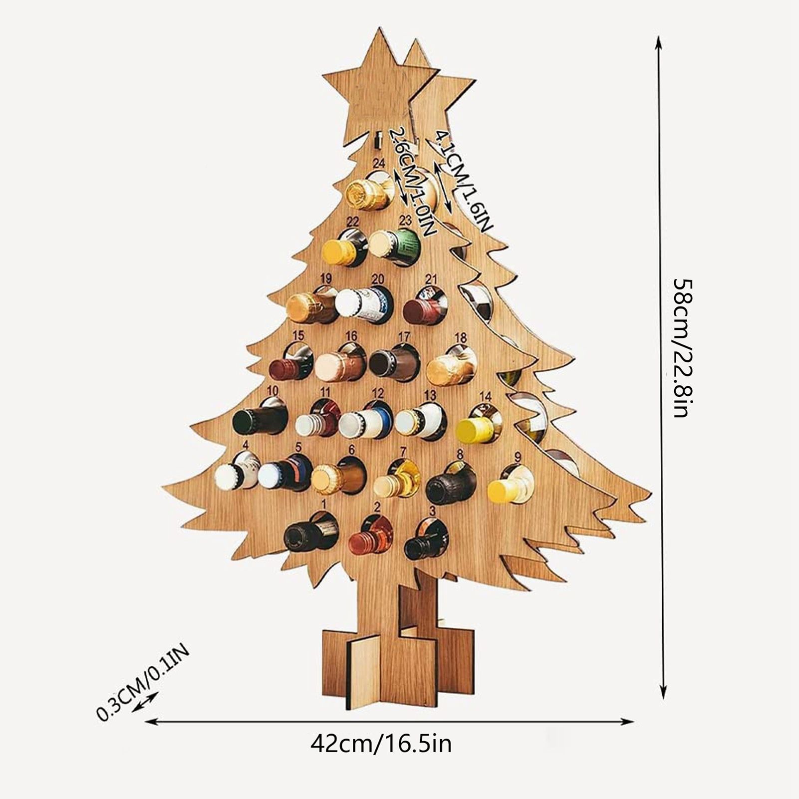 Adult Christmas Tree Countdown Decorations Christmas Wine Rack Wine Holder Decor - Image 3