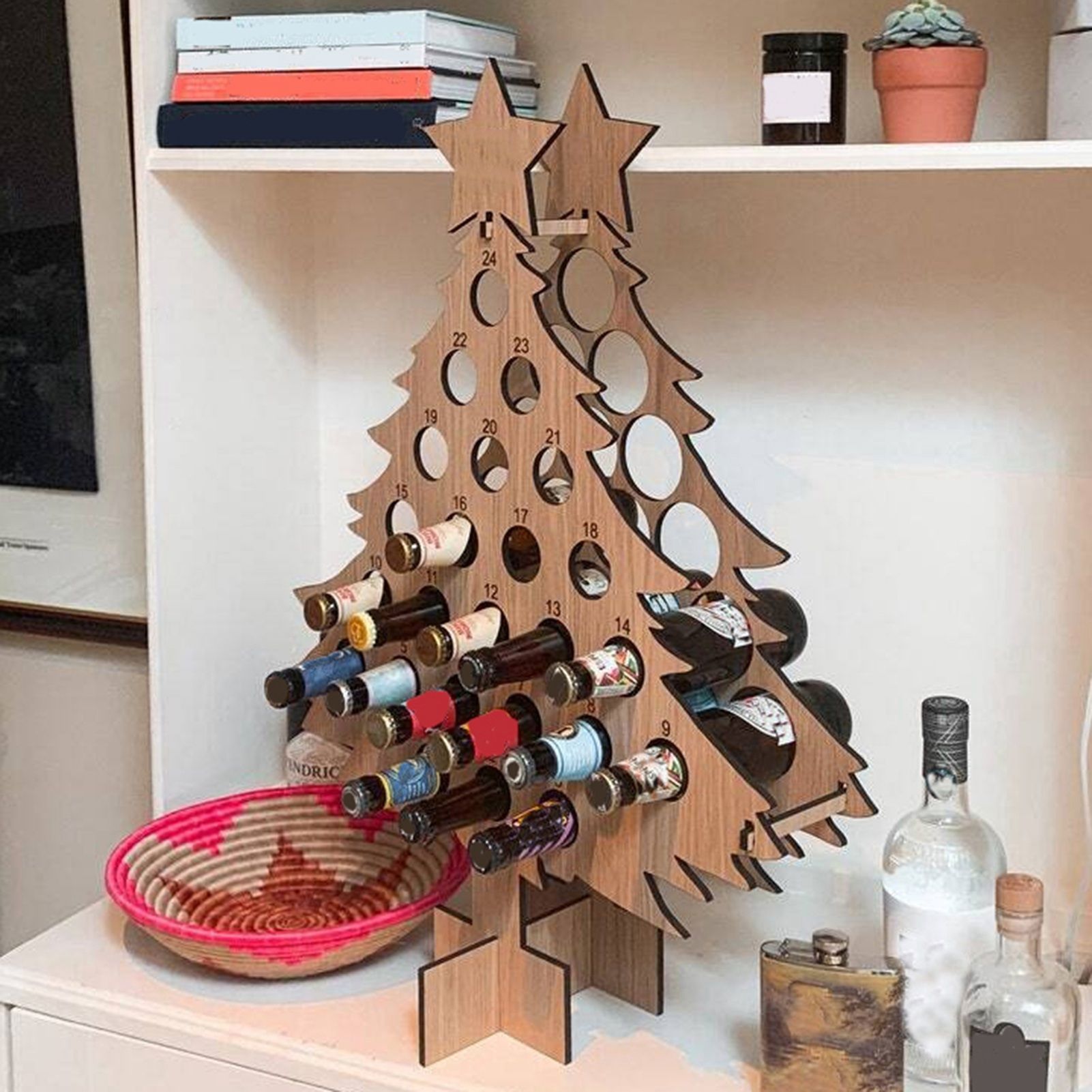 Adult Christmas Tree Countdown Decorations Christmas Wine Rack Wine Holder Decor - Image 4