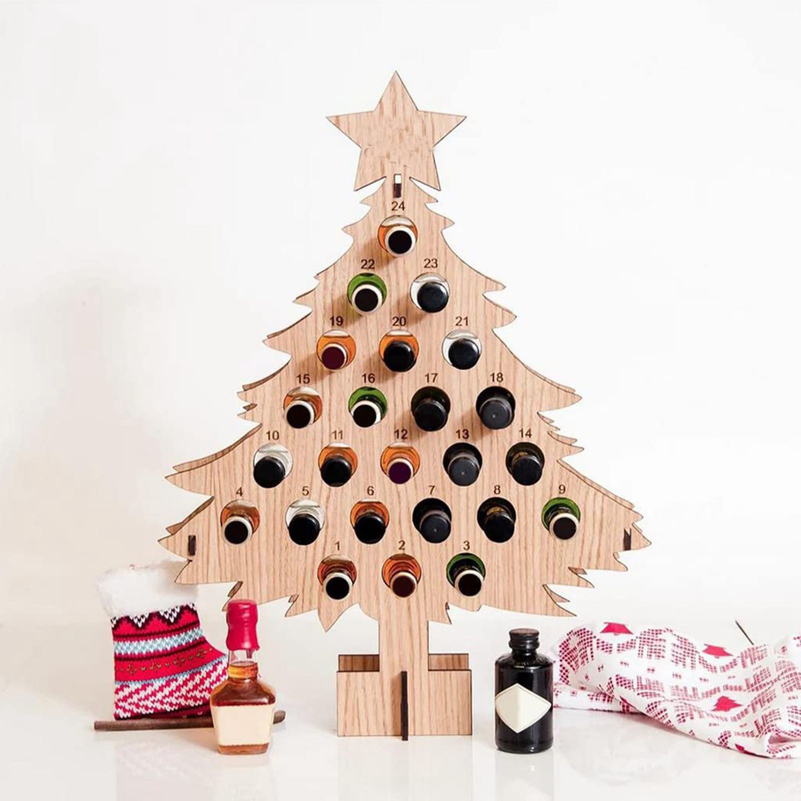 Adult Christmas Tree Countdown Decorations Christmas Wine Rack Wine Holder Decor - Image 6