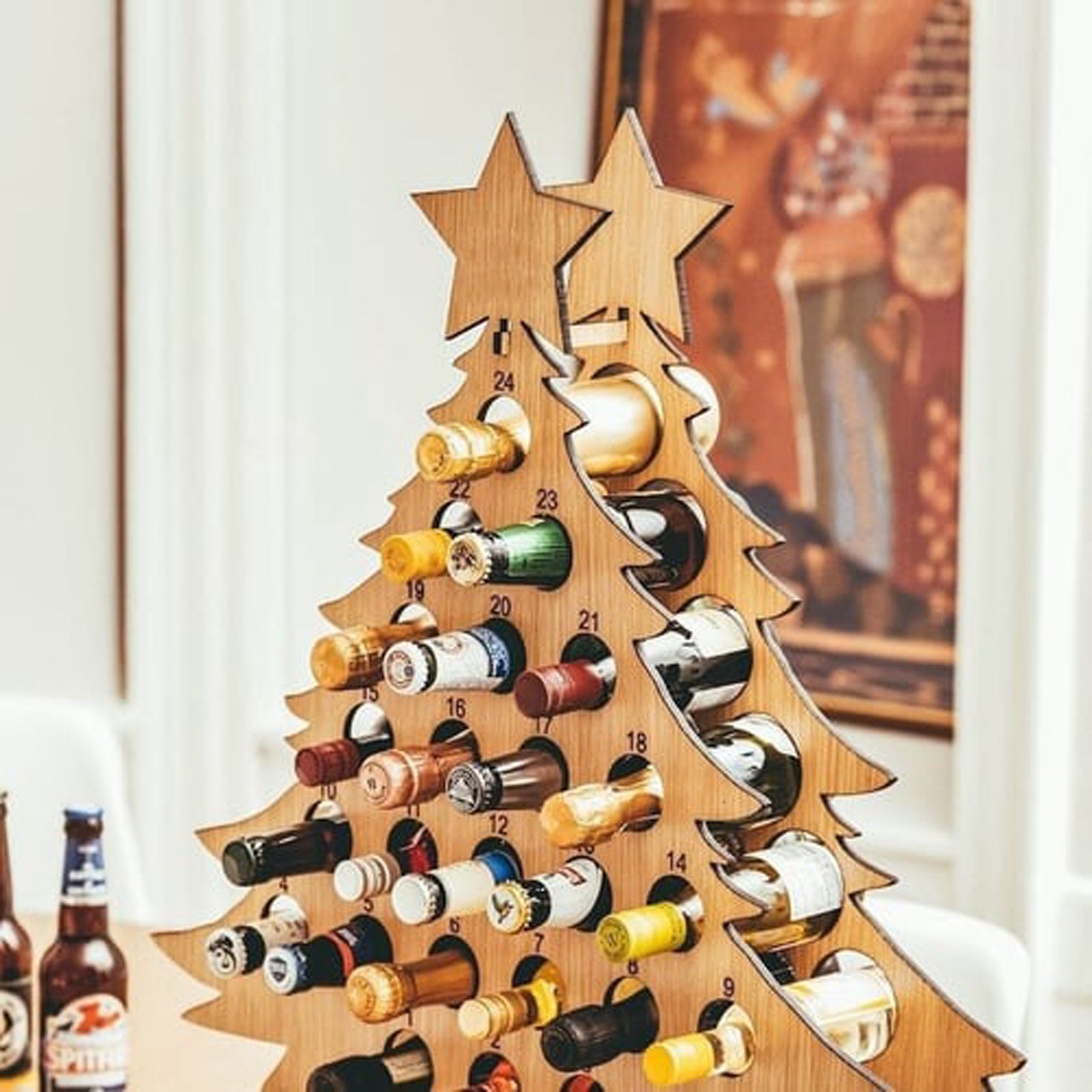 Adult Christmas Tree Countdown Decorations Christmas Wine Rack Wine Holder Decor - Image 7
