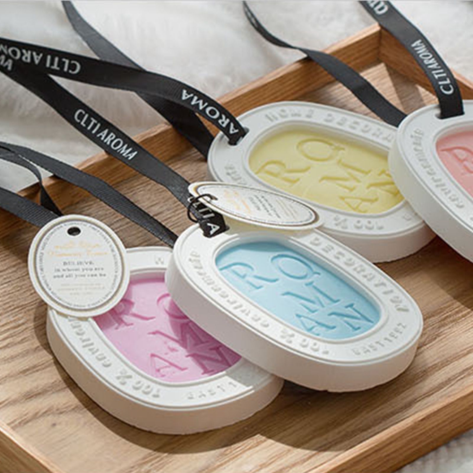 Hanging Aromatherapy Wax Tablets Home Closet Odor Freshener Car Solid Air Freshener Pendant - Image 5