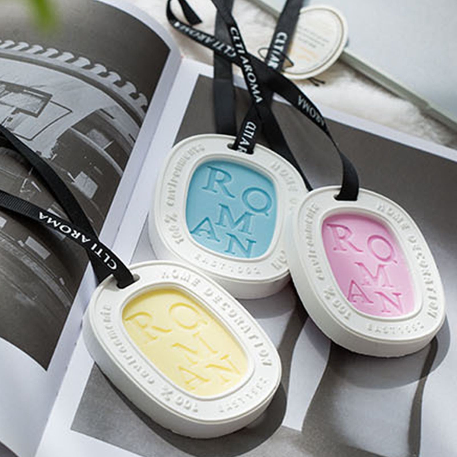 Hanging Aromatherapy Wax Tablets Home Closet Odor Freshener Car Solid Air Freshener Pendant - Image 6