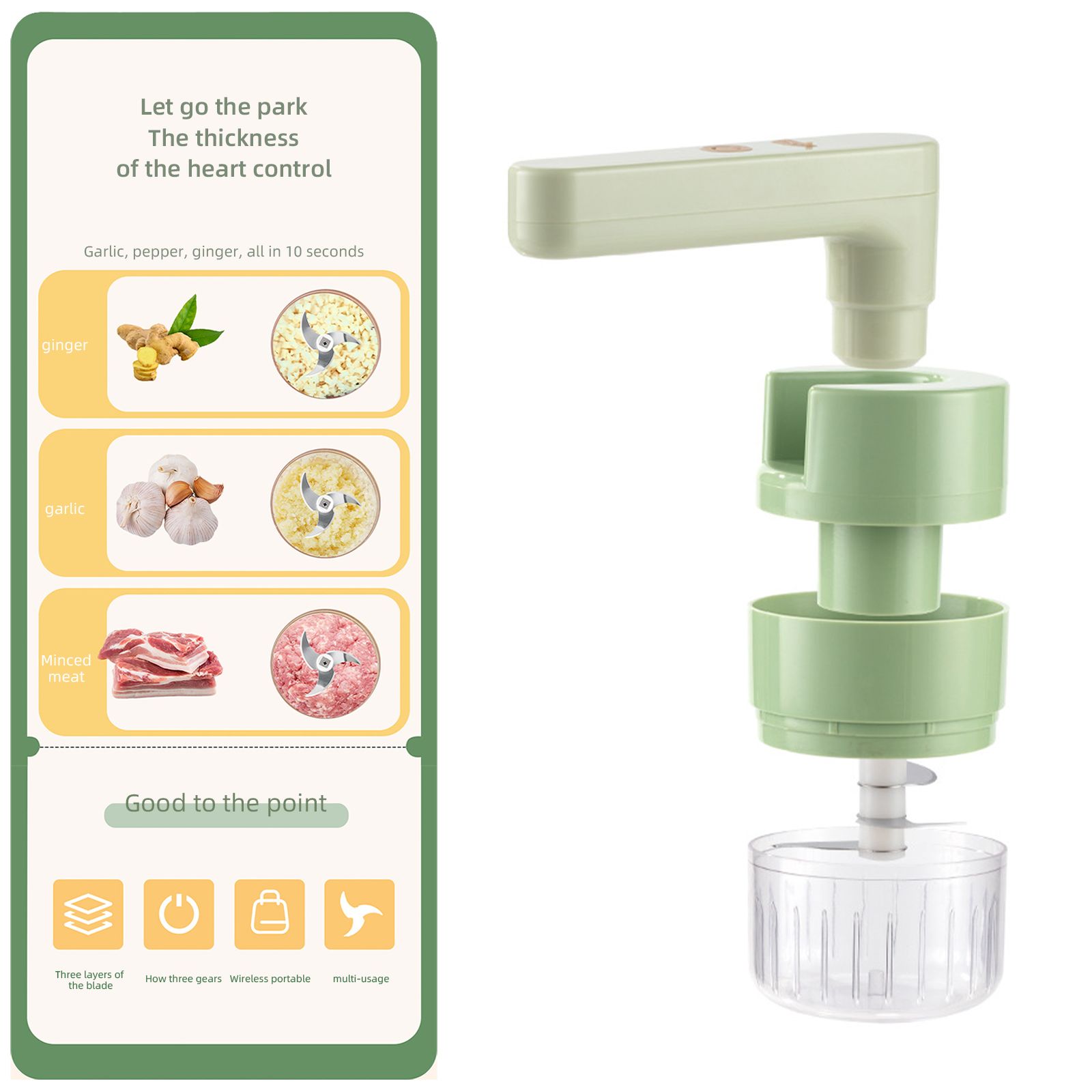 6 In1 Garlic Beater Wireless Garlic Masher Multifunctional Mini Handheld Small Whisk Garlic Masher Home Electric Garlic Masher - Image 8