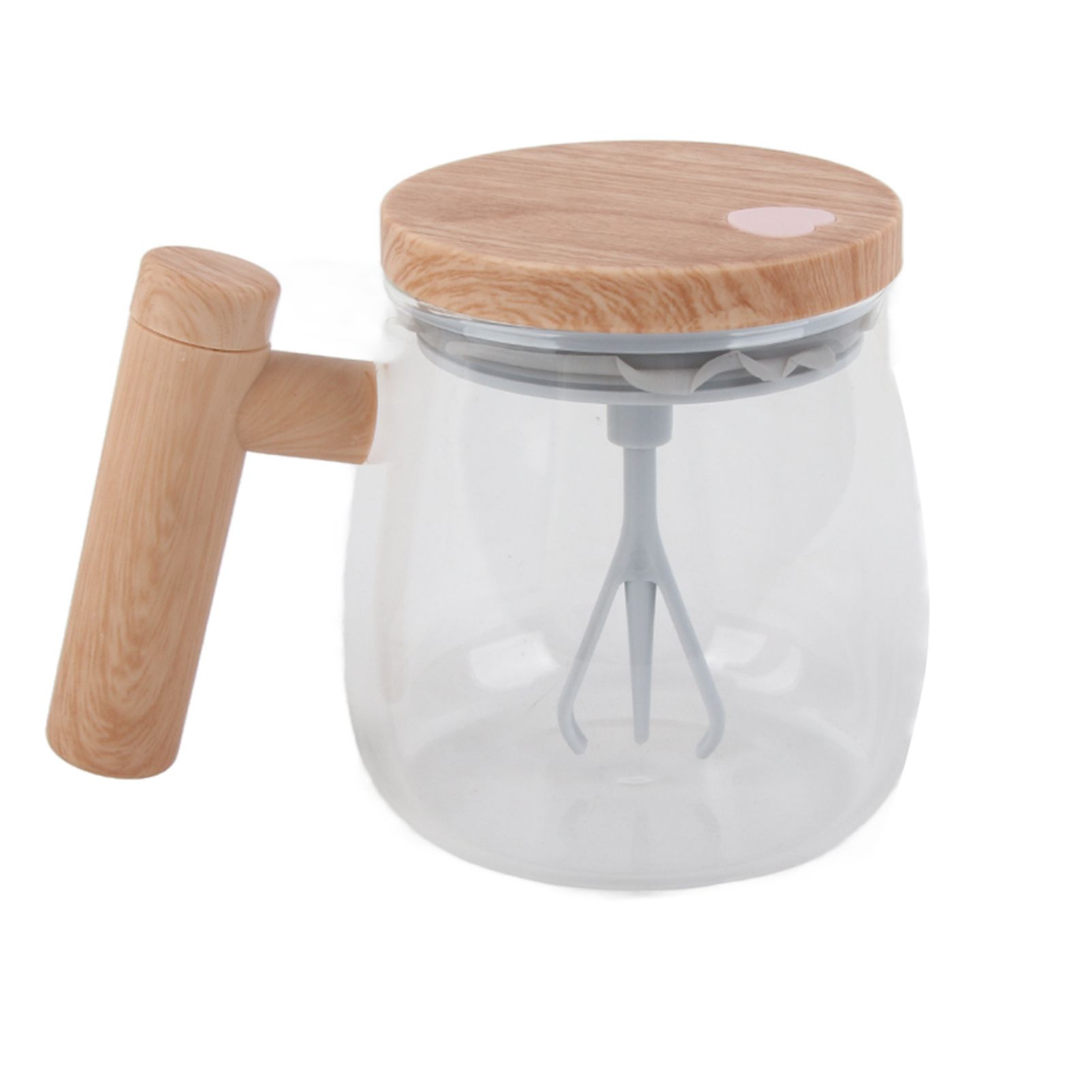 Automatic Stirring Coffee Mug with Transparent Lid Beige White 350ml 400mAh IPX6 Type C Touch Switch Electric Mixing Cup for Coffee Milk - Image 1