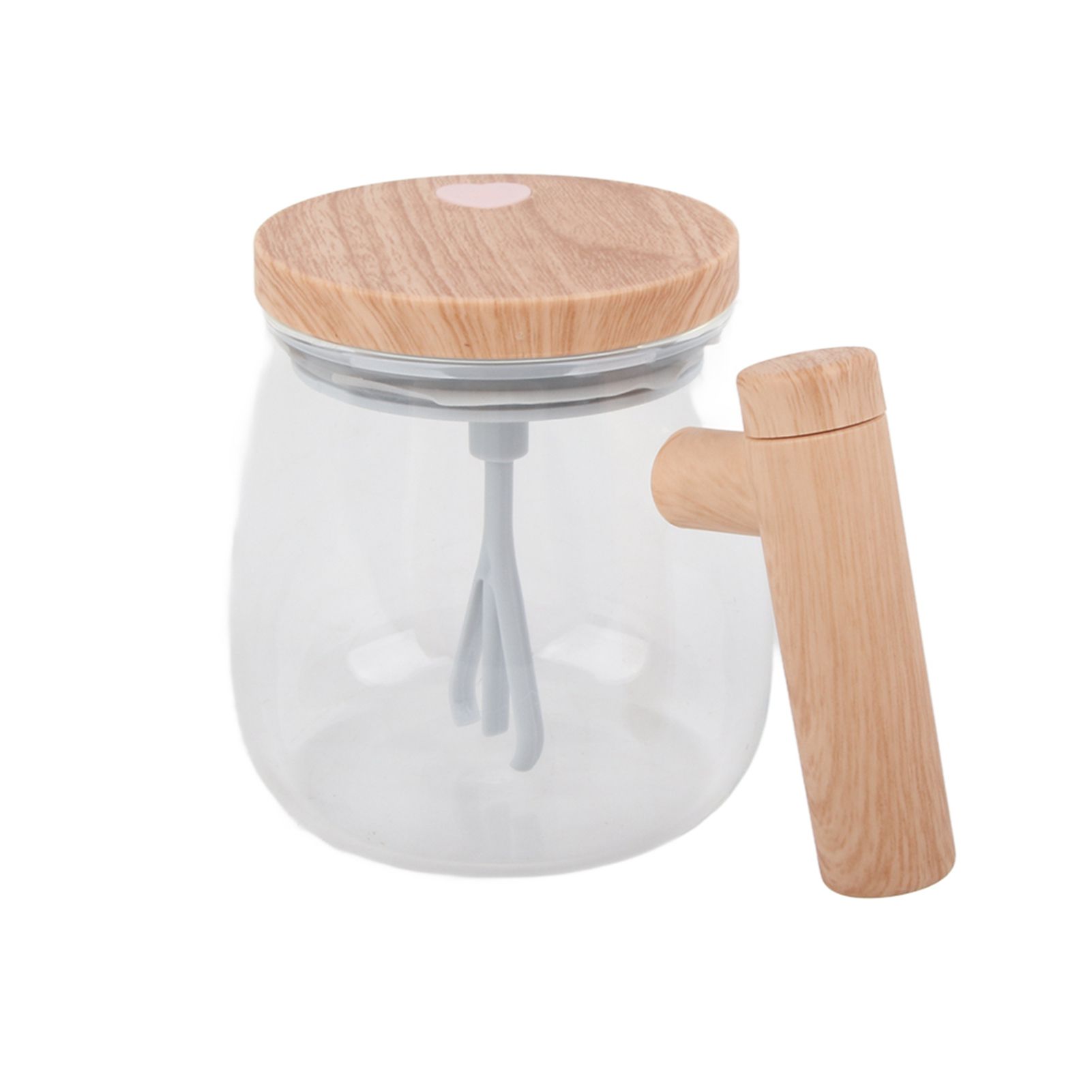 Automatic Stirring Coffee Mug with Transparent Lid Beige White 350ml 400mAh IPX6 Type C Touch Switch Electric Mixing Cup for Coffee Milk - Image 2