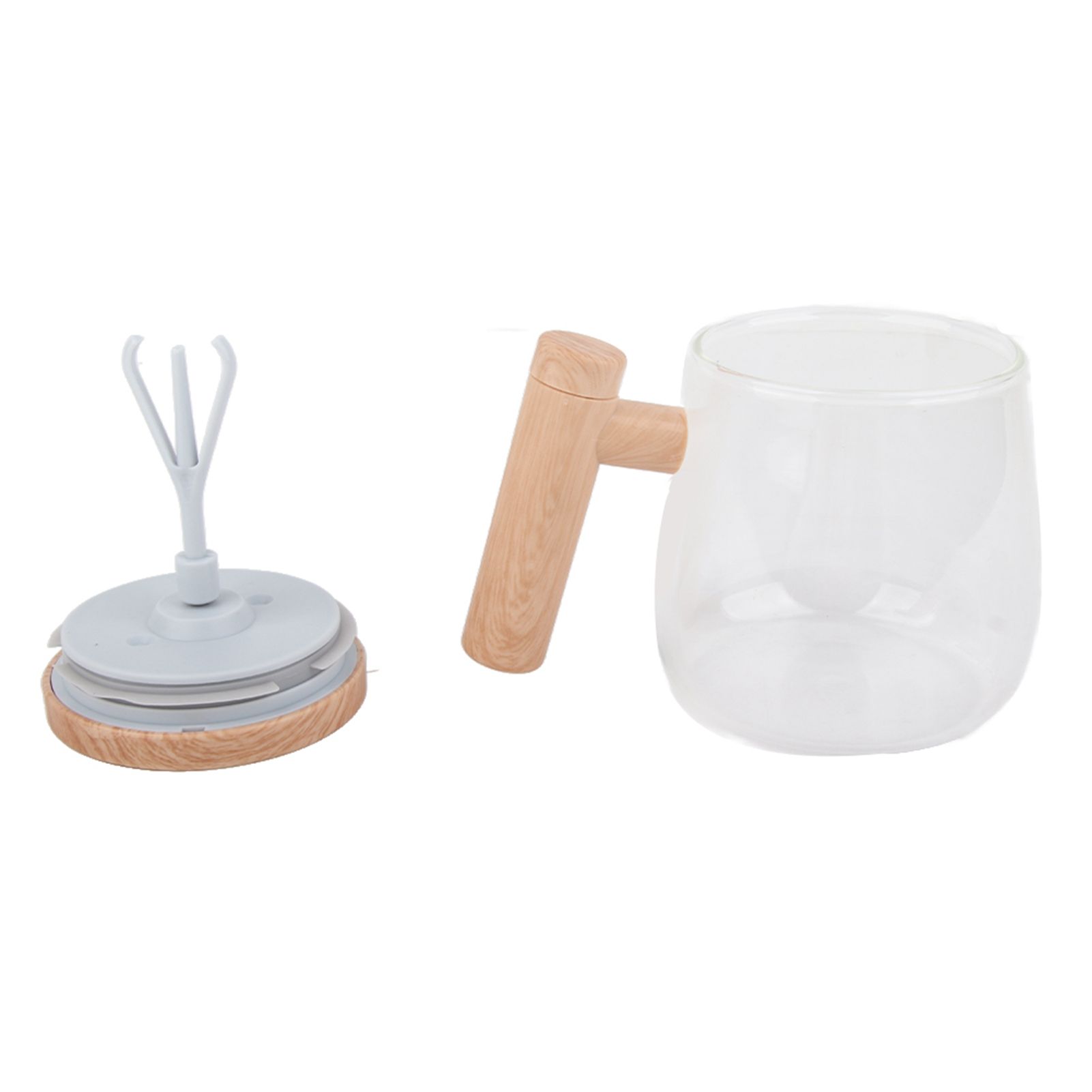 Automatic Stirring Coffee Mug with Transparent Lid Beige White 350ml 400mAh IPX6 Type C Touch Switch Electric Mixing Cup for Coffee Milk - Image 5