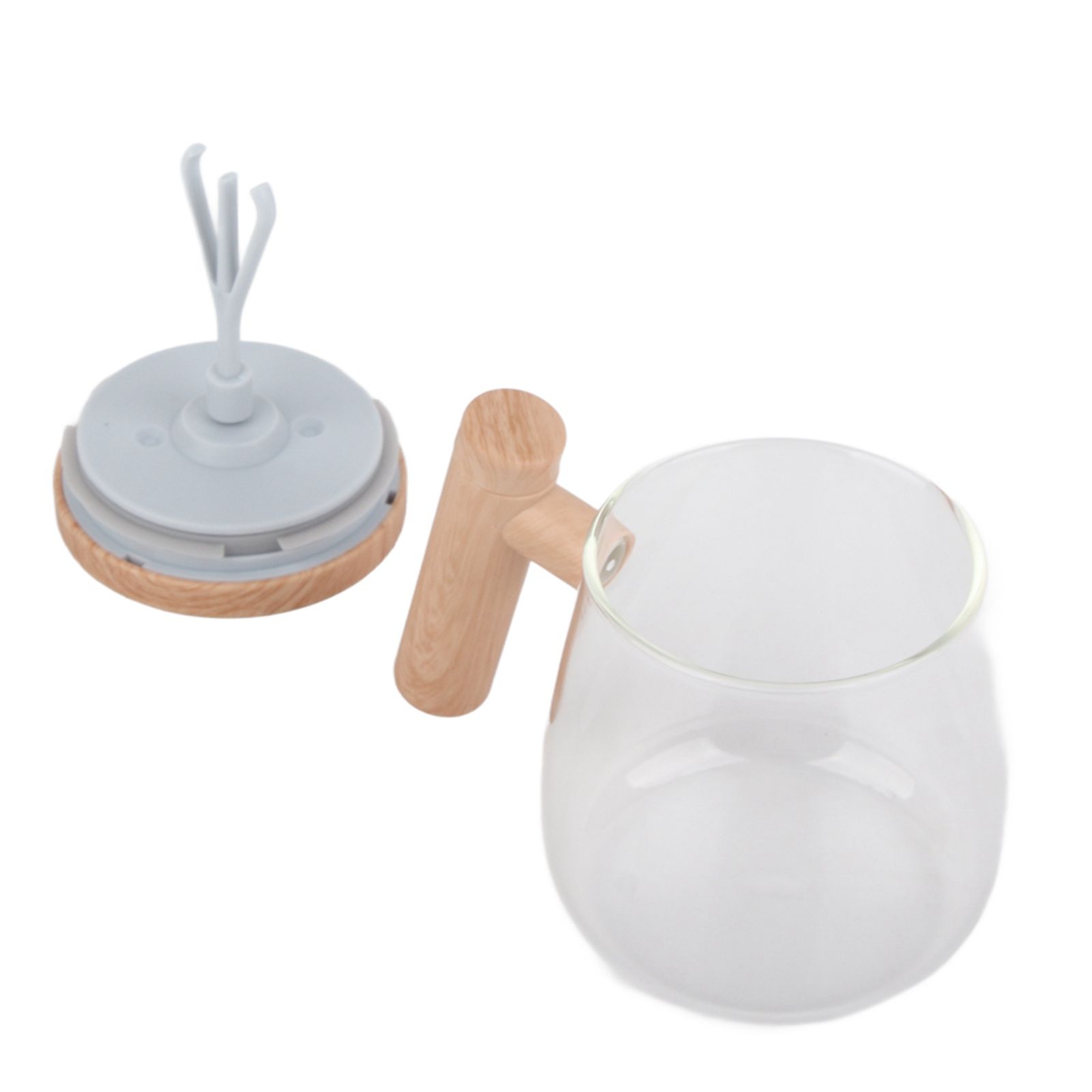 Automatic Stirring Coffee Mug with Transparent Lid Beige White 350ml 400mAh IPX6 Type C Touch Switch Electric Mixing Cup for Coffee Milk - Image 6