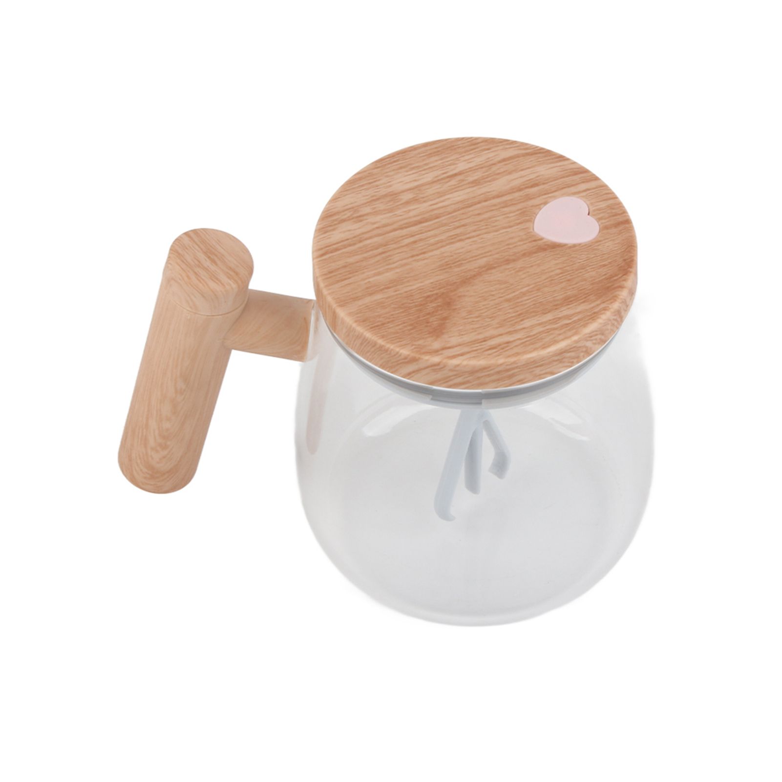 Automatic Stirring Coffee Mug with Transparent Lid Beige White 350ml 400mAh IPX6 Type C Touch Switch Electric Mixing Cup for Coffee Milk - Image 7