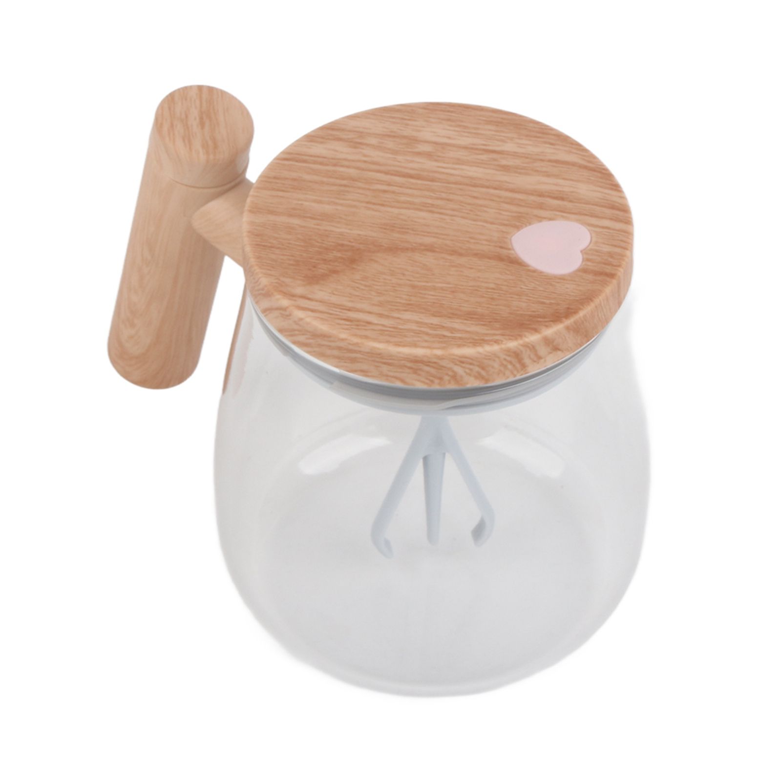 Automatic Stirring Coffee Mug with Transparent Lid Beige White 350ml 400mAh IPX6 Type C Touch Switch Electric Mixing Cup for Coffee Milk - Image 8