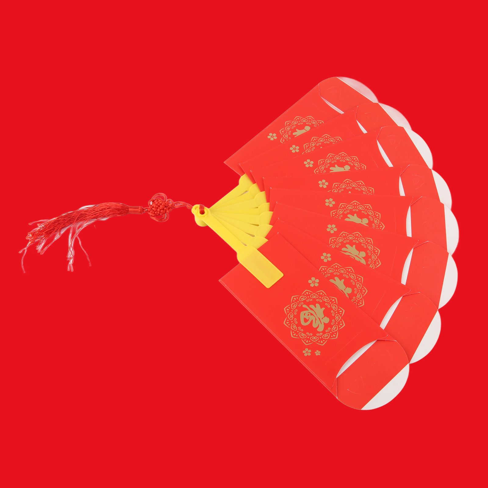 2023 Rabbit Year Spring Festival Creative Fan Shaped Folding Red Envelope New Year Fan Red Envelope - Image 6
