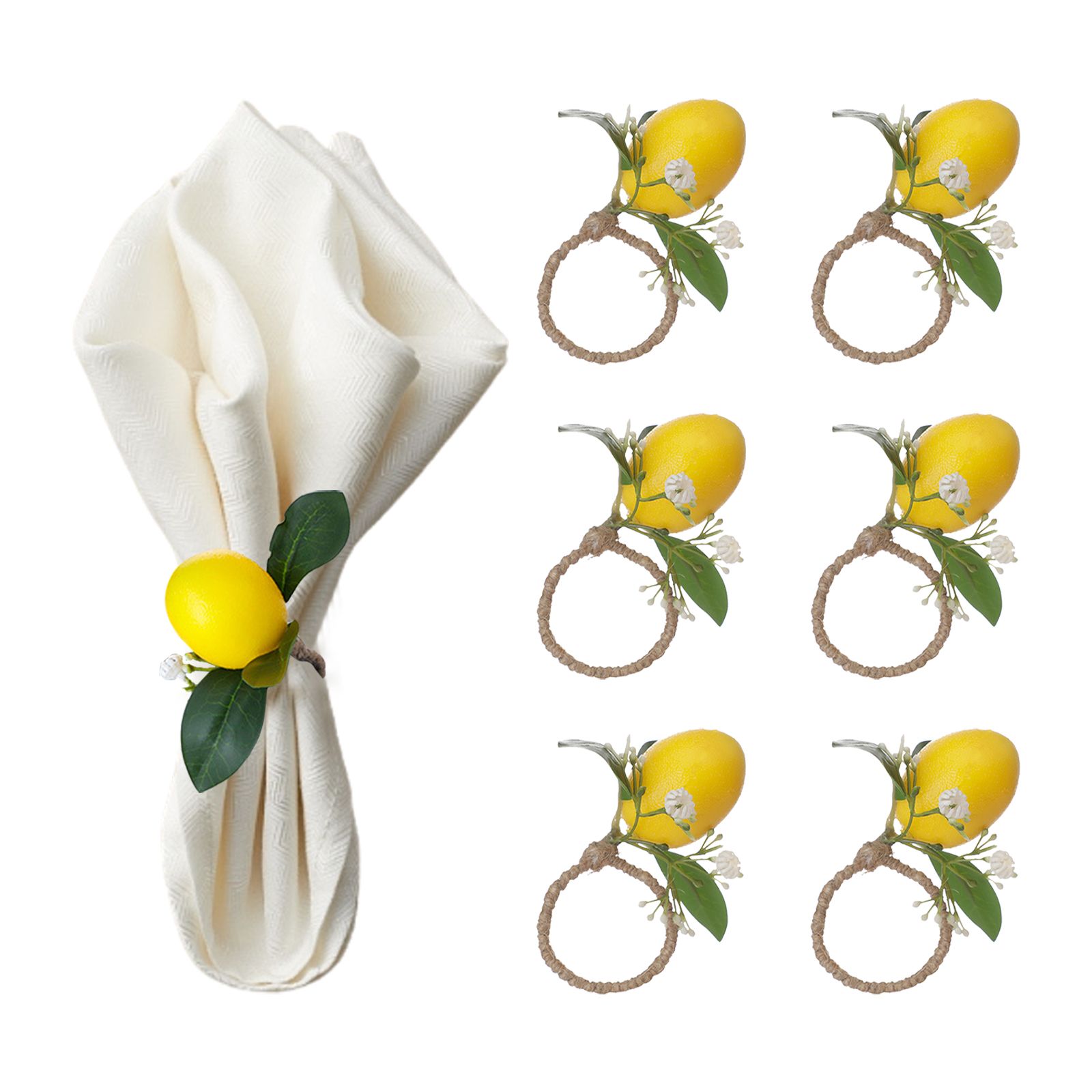 Simulation Lemon Napkin Ring Napkin Ring Holder Furniture Restaurant Table Decoration - Image 3