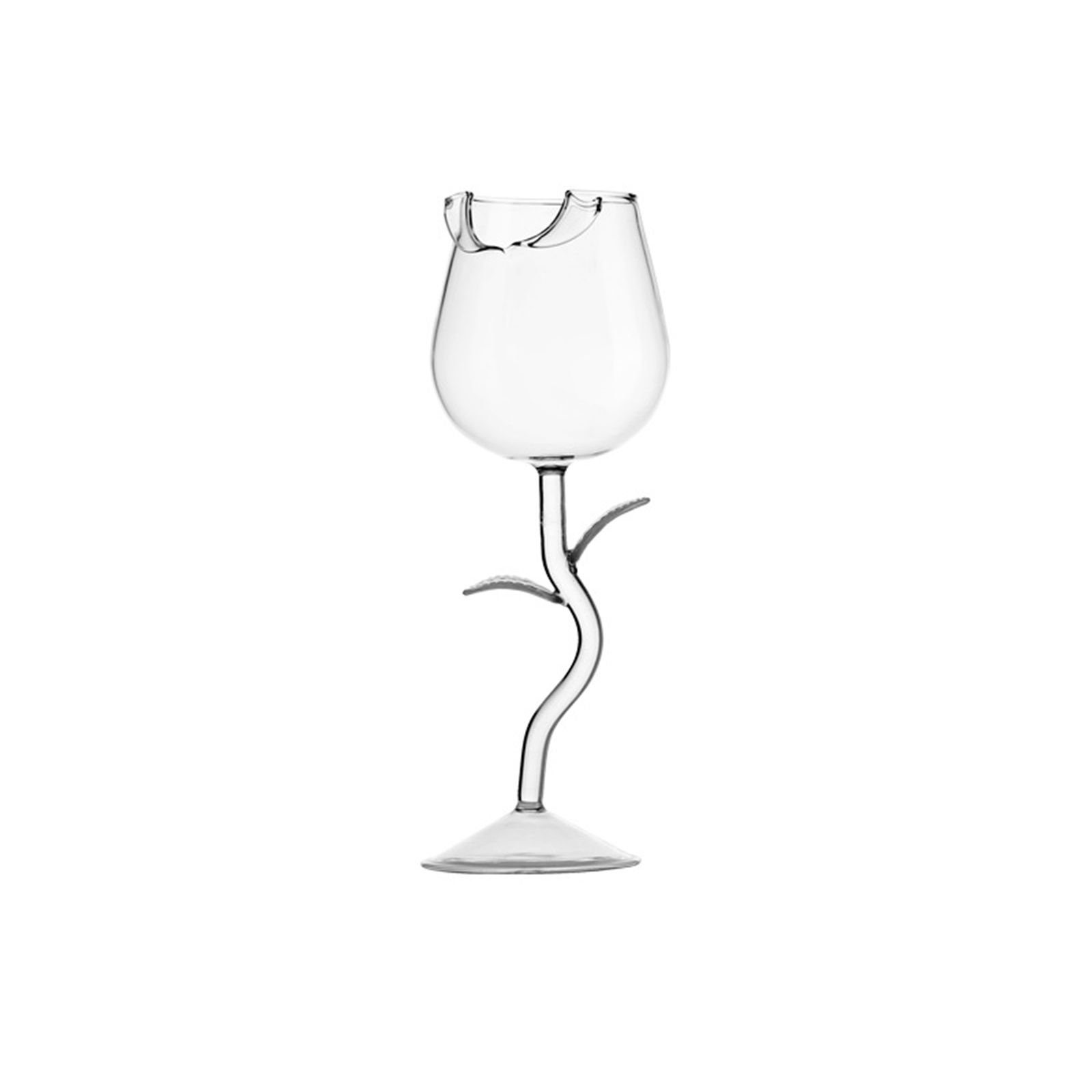Wine Glass Rose Flower Shape Wine Cup High Borosilicate Glass Cocktail Glass for Party Bar - Image 2