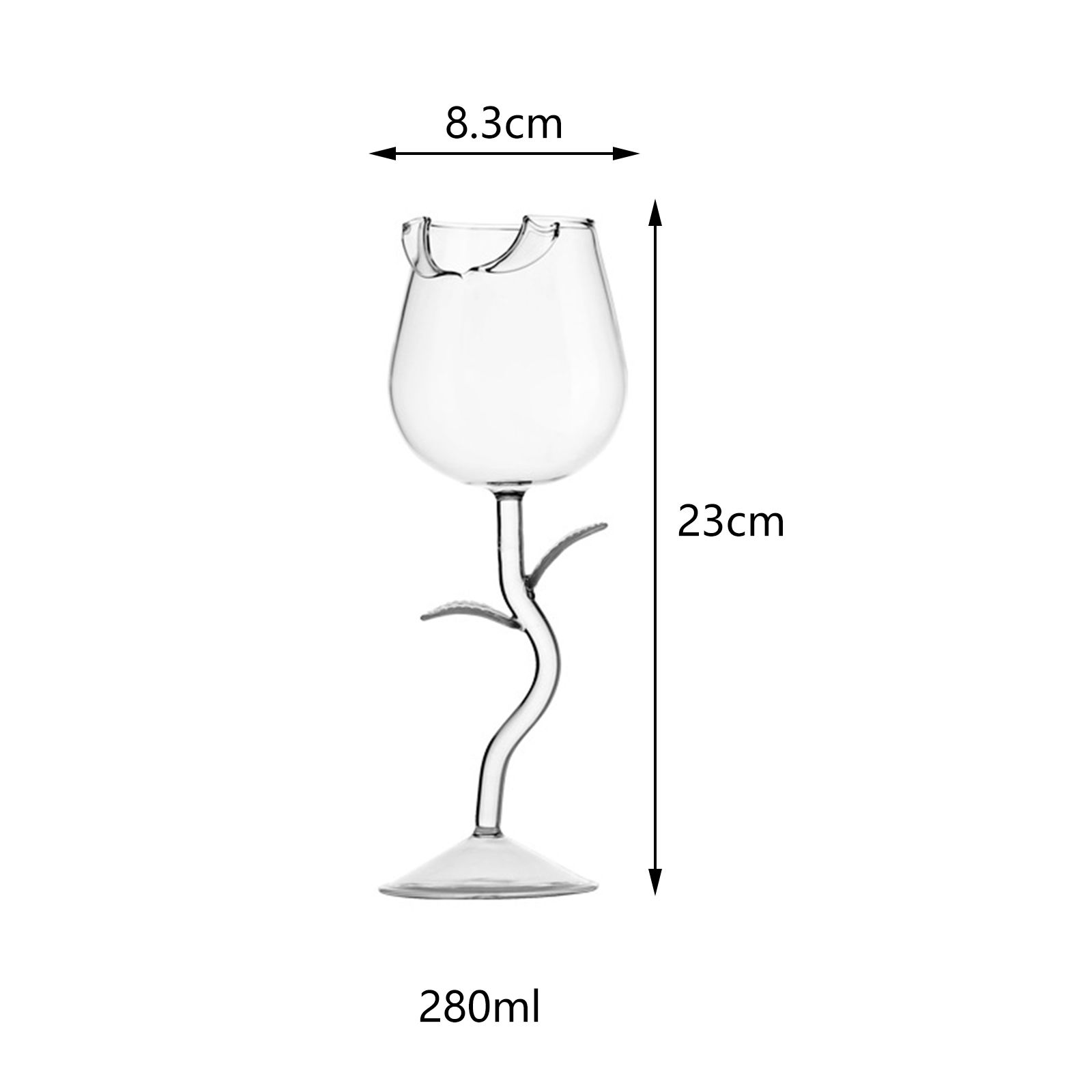 Wine Glass Rose Flower Shape Wine Cup High Borosilicate Glass Cocktail Glass for Party Bar - Image 3