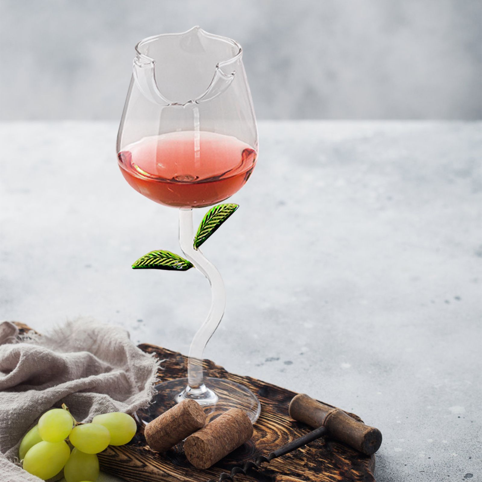 Wine Glass Rose Flower Shape Wine Cup High Borosilicate Glass Cocktail Glass for Party Bar - Image 4