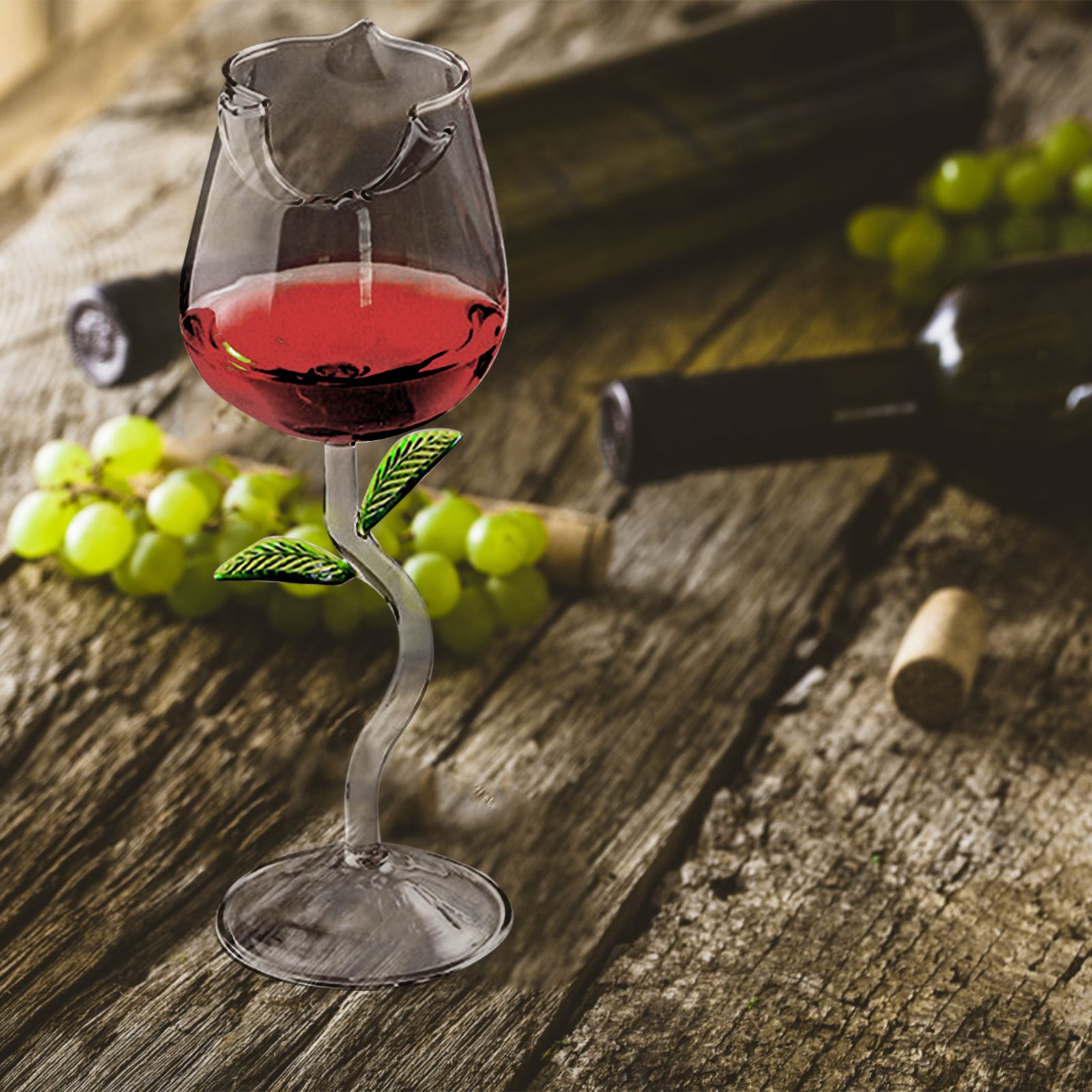 Wine Glass Rose Flower Shape Wine Cup High Borosilicate Glass Cocktail Glass for Party Bar - Image 5