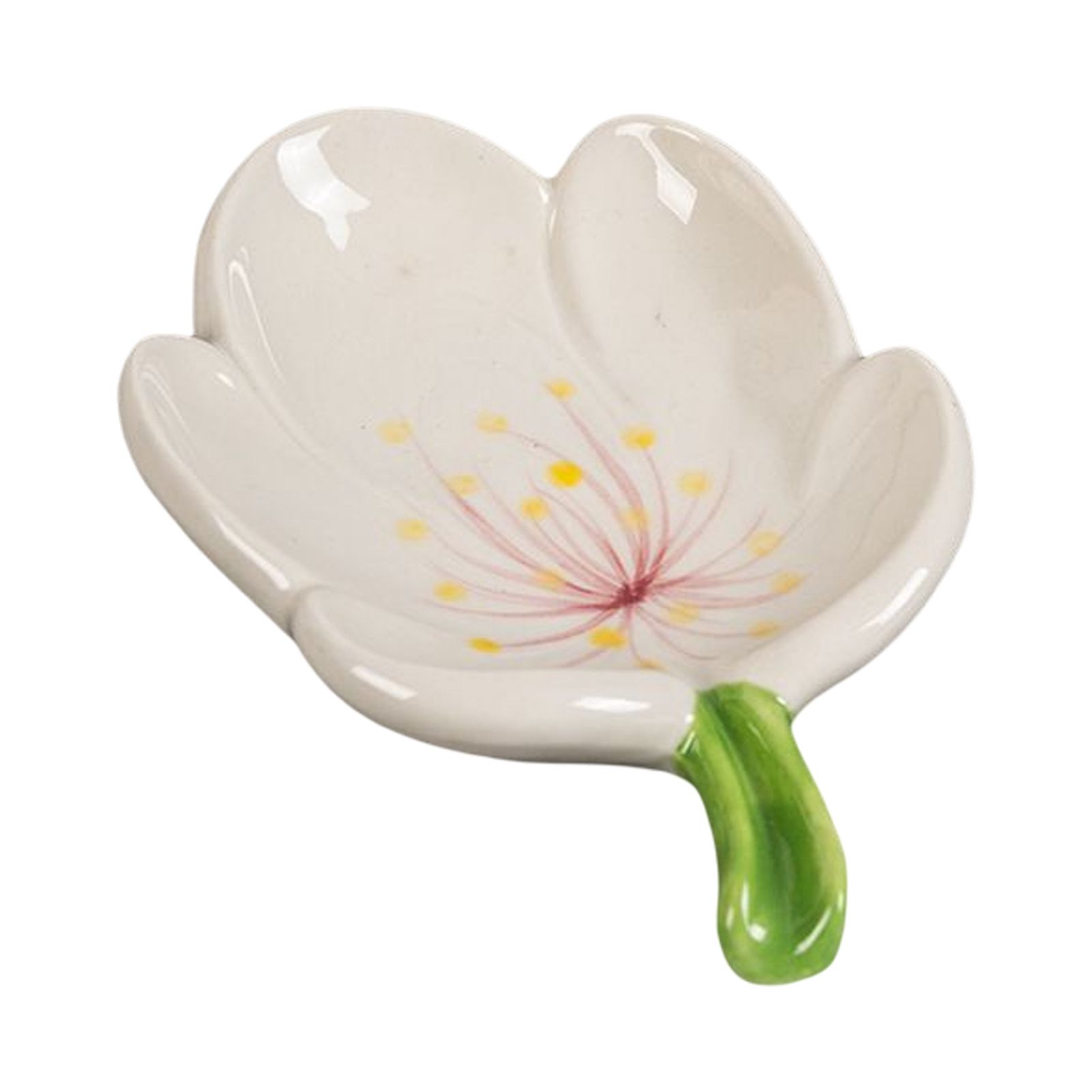Ceramic Leaf Soap Box Drain Soap Shelf Soap Holder Soap Dish Tray - Image 1
