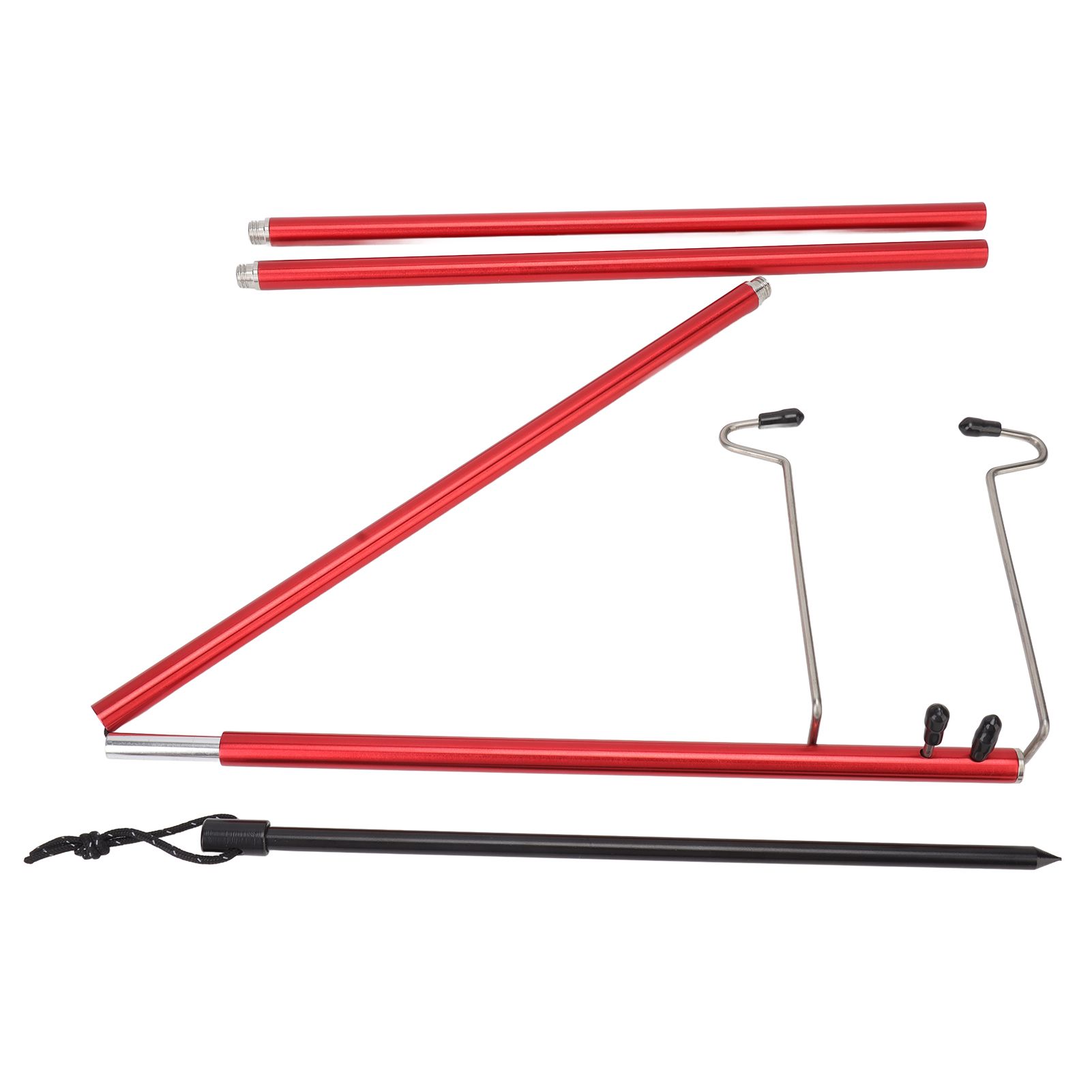 Camping Lantern Stand Portable Lightweight Outdoor Camping Aluminum Alloy Lamp Pole Light Hanging Stand Red - Image 3