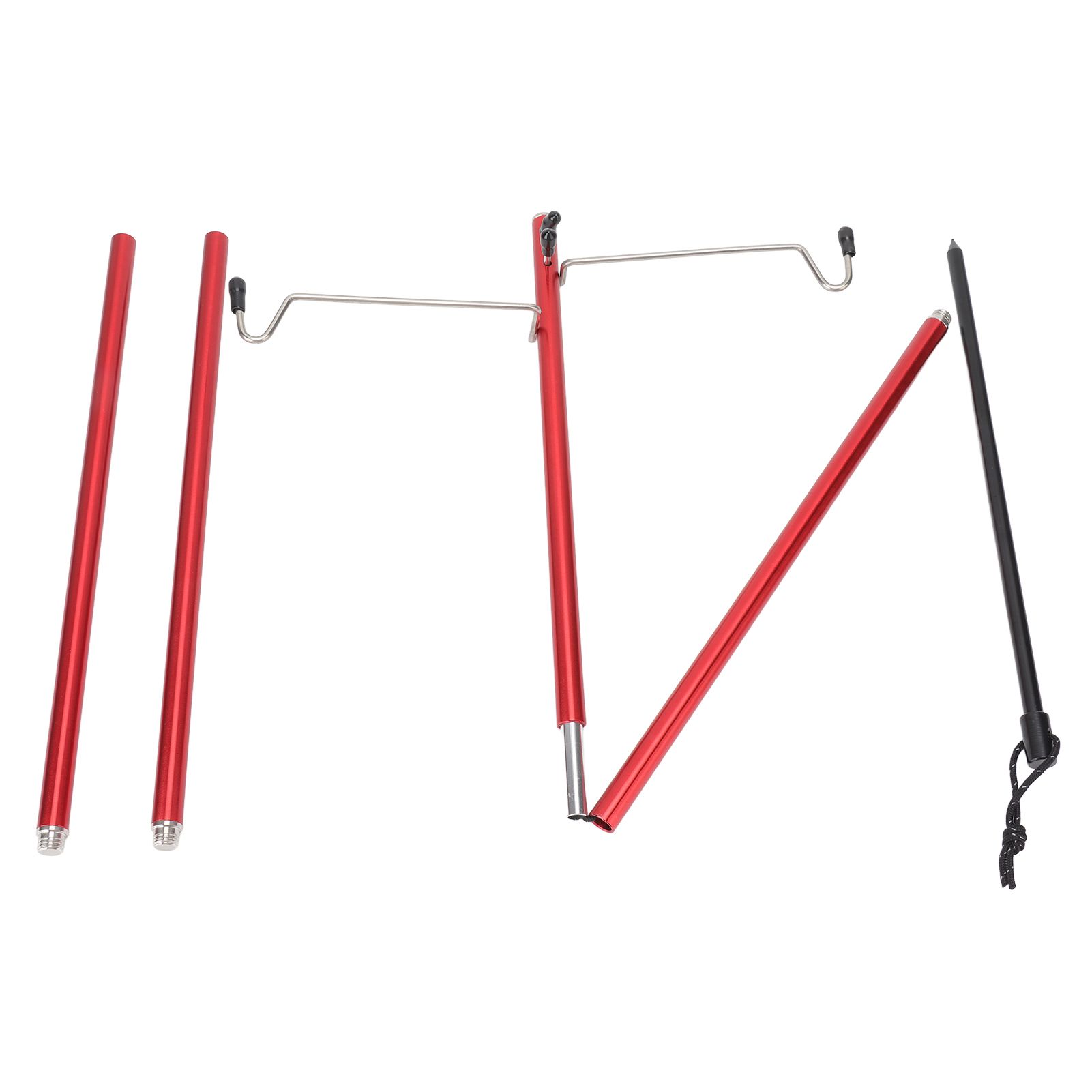 Camping Lantern Stand Portable Lightweight Outdoor Camping Aluminum Alloy Lamp Pole Light Hanging Stand Red - Image 7