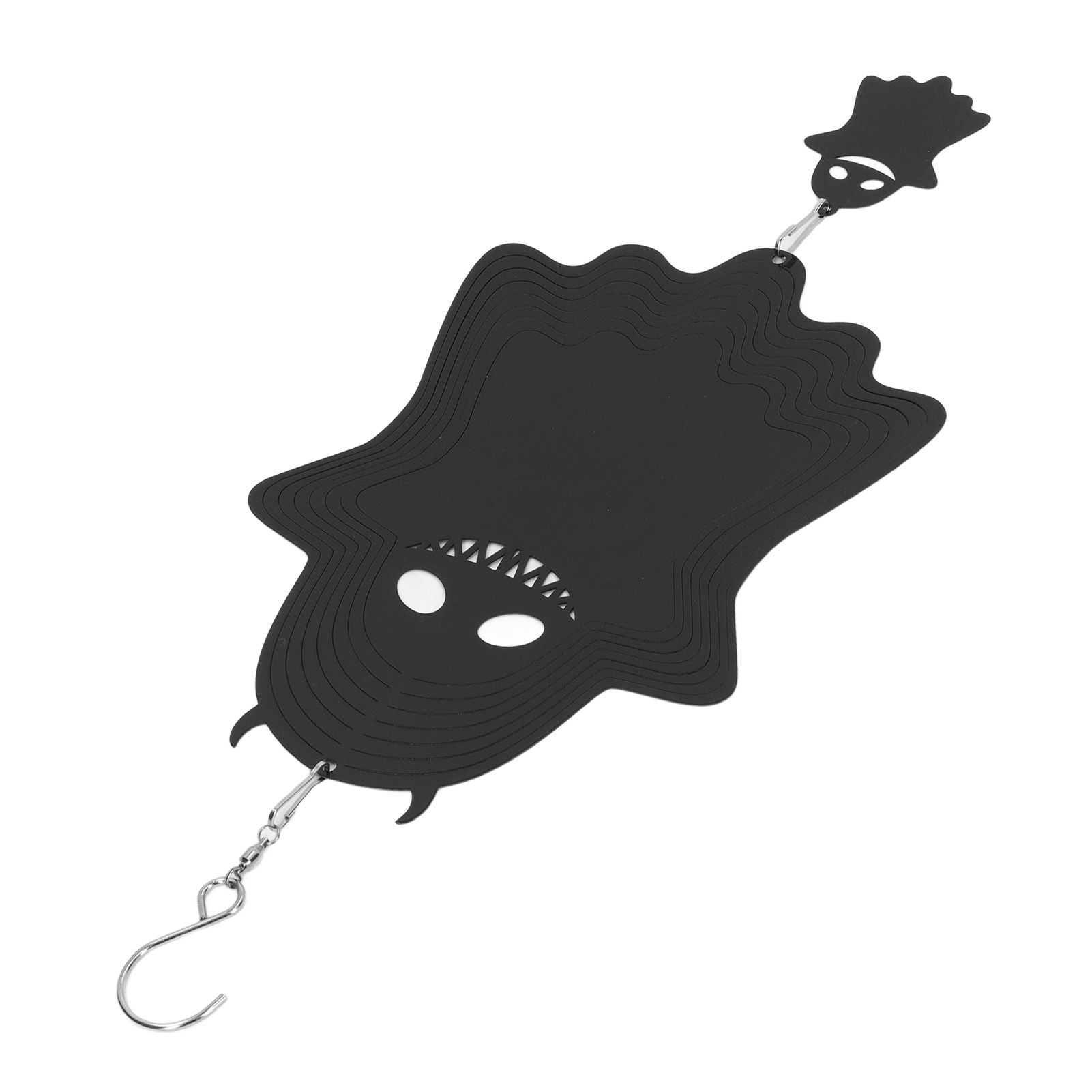 Ghost Wind Chimes Stainless Steel Wind Bell 3D Ghost Wind Spinners Halloween Ornament for Garden Yard Decoration 35x15cm - Image 7
