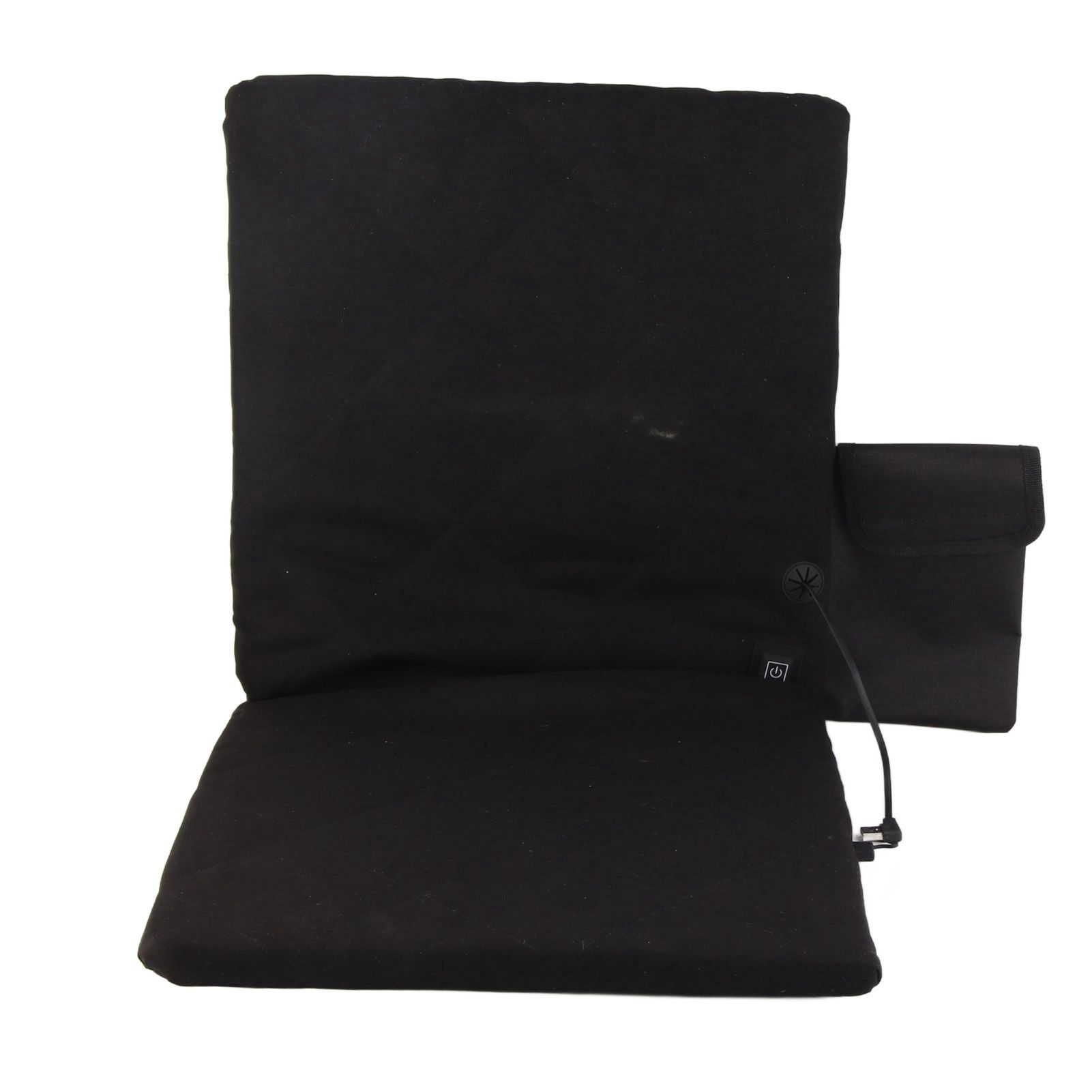 Electric Heating Seat Cushion Foldable Stadium Seats Heated Cover Pads with Backrest for Camping Fishing Hunting Black - Image 1