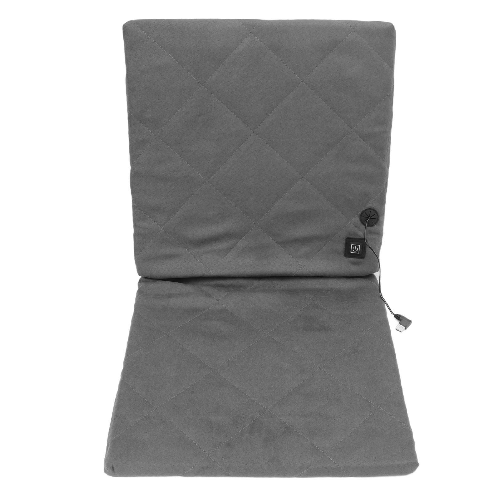 Electric Heating Seat Cushion Foldable Stadium Seats Heated Cover Pads with Backrest for Camping Fishing Hunting Grey - Image 1