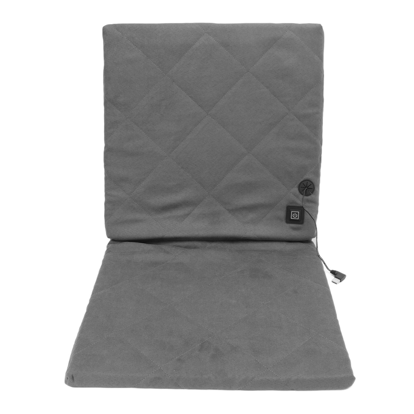 Electric Heating Seat Cushion Foldable Stadium Seats Heated Cover Pads with Backrest for Camping Fishing Hunting Grey - Image 2