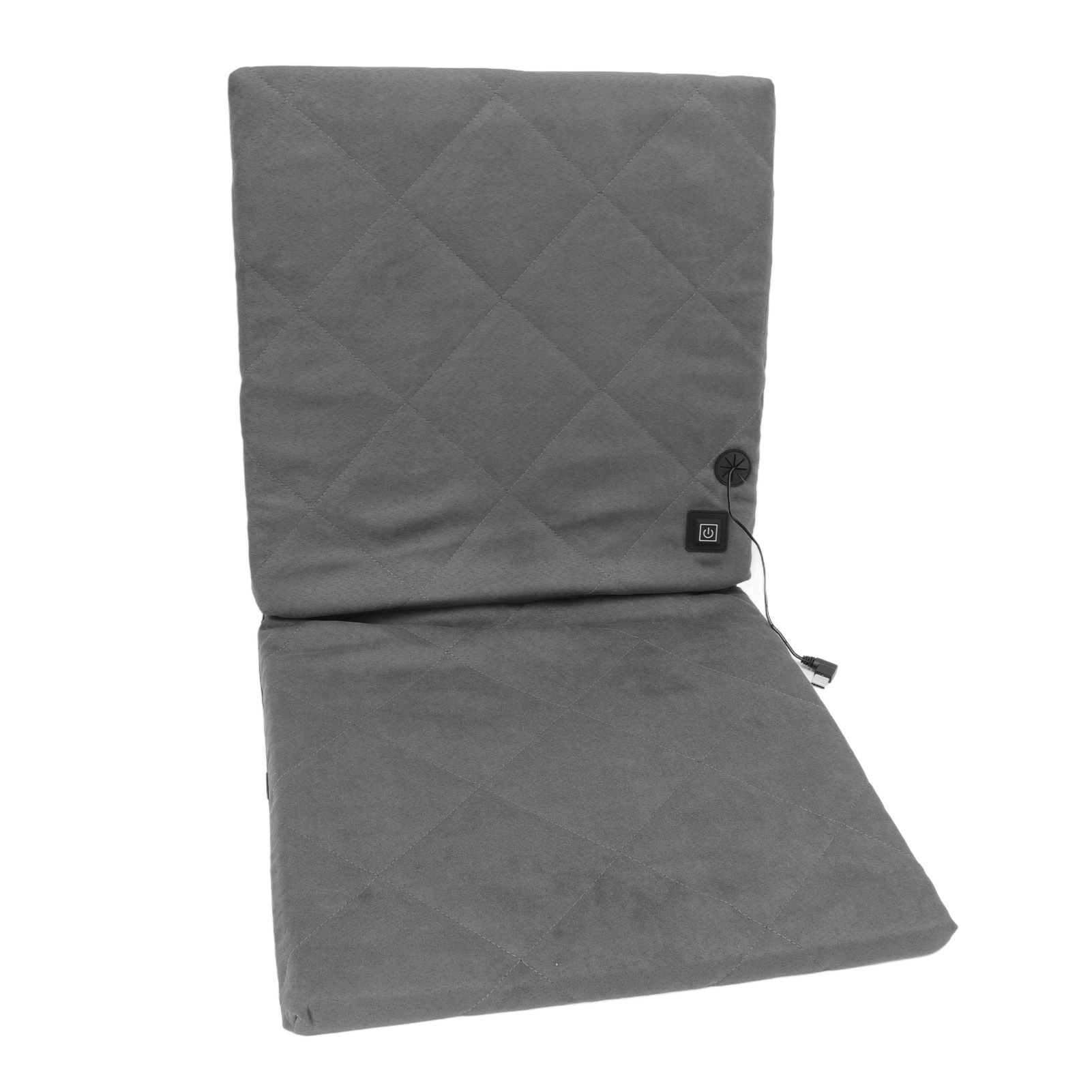 Electric Heating Seat Cushion Foldable Stadium Seats Heated Cover Pads with Backrest for Camping Fishing Hunting Grey - Image 6