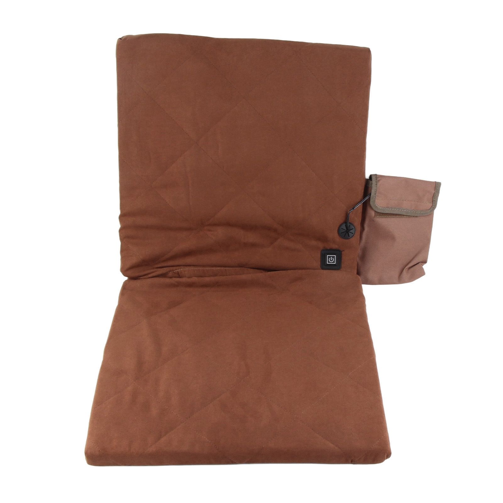 Electric Heating Seat Cushion Foldable Stadium Seats Heated Cover Pads with Backrest for Camping Fishing Hunting Khaki - Image 1
