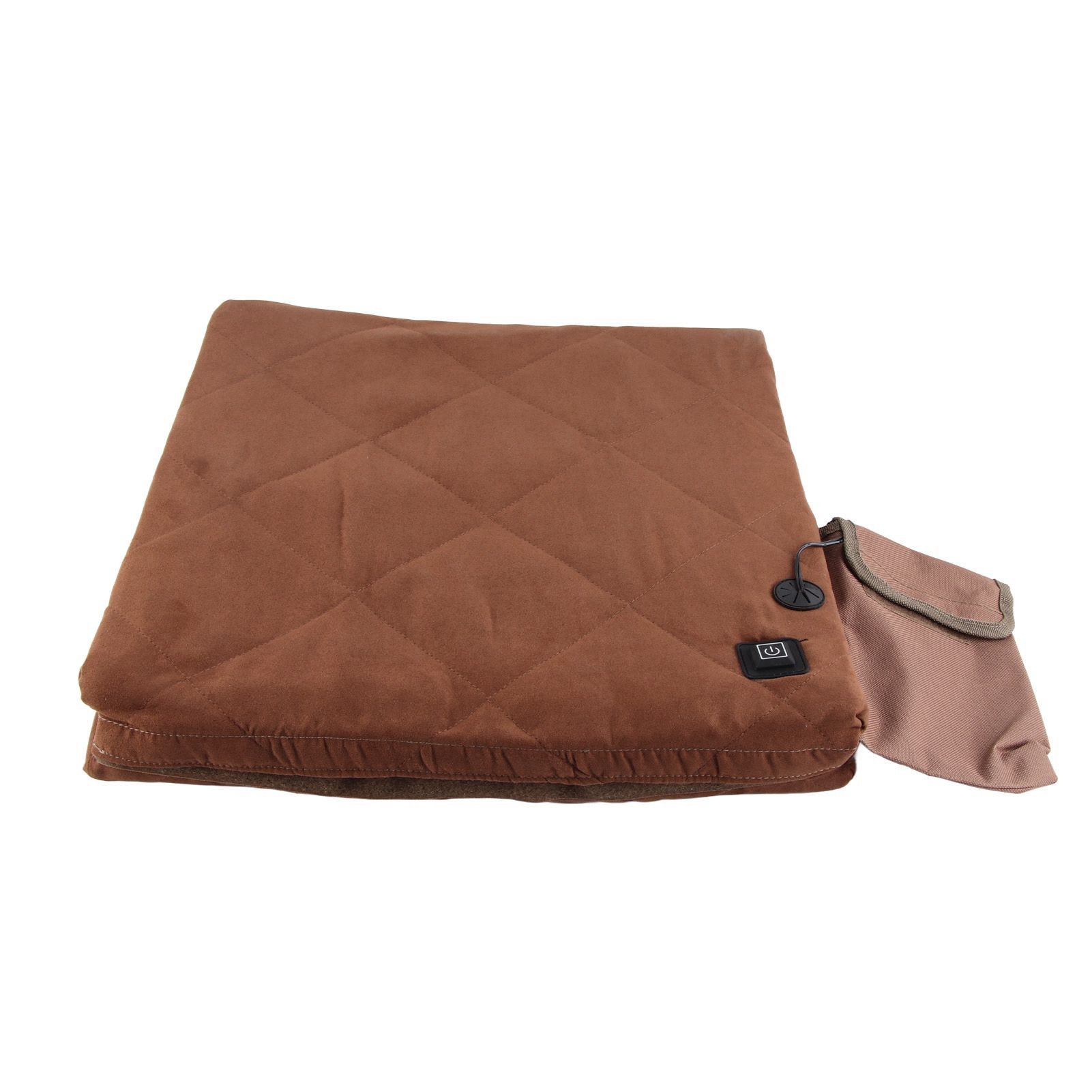Electric Heating Seat Cushion Foldable Stadium Seats Heated Cover Pads with Backrest for Camping Fishing Hunting Khaki - Image 2