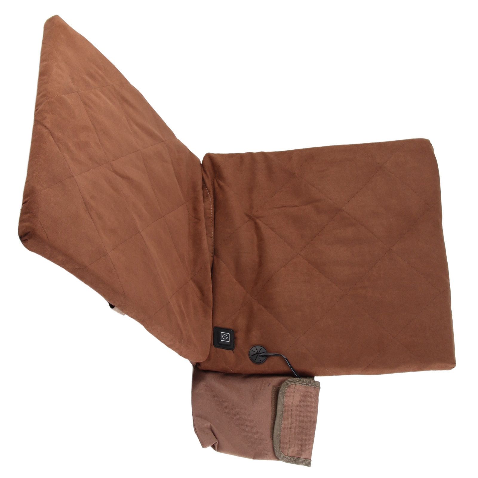 Electric Heating Seat Cushion Foldable Stadium Seats Heated Cover Pads with Backrest for Camping Fishing Hunting Khaki - Image 4