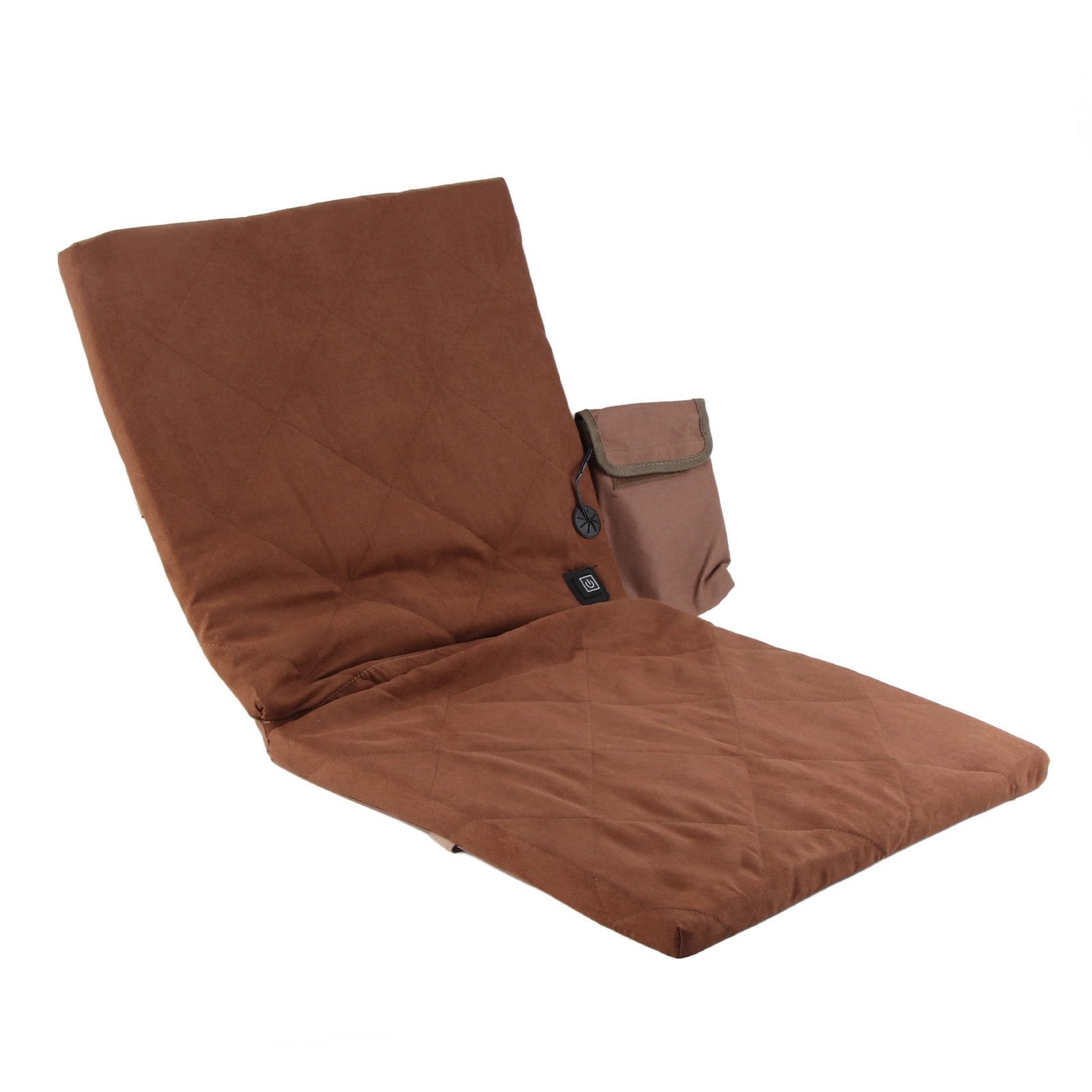 Electric Heating Seat Cushion Foldable Stadium Seats Heated Cover Pads with Backrest for Camping Fishing Hunting Khaki - Image 5