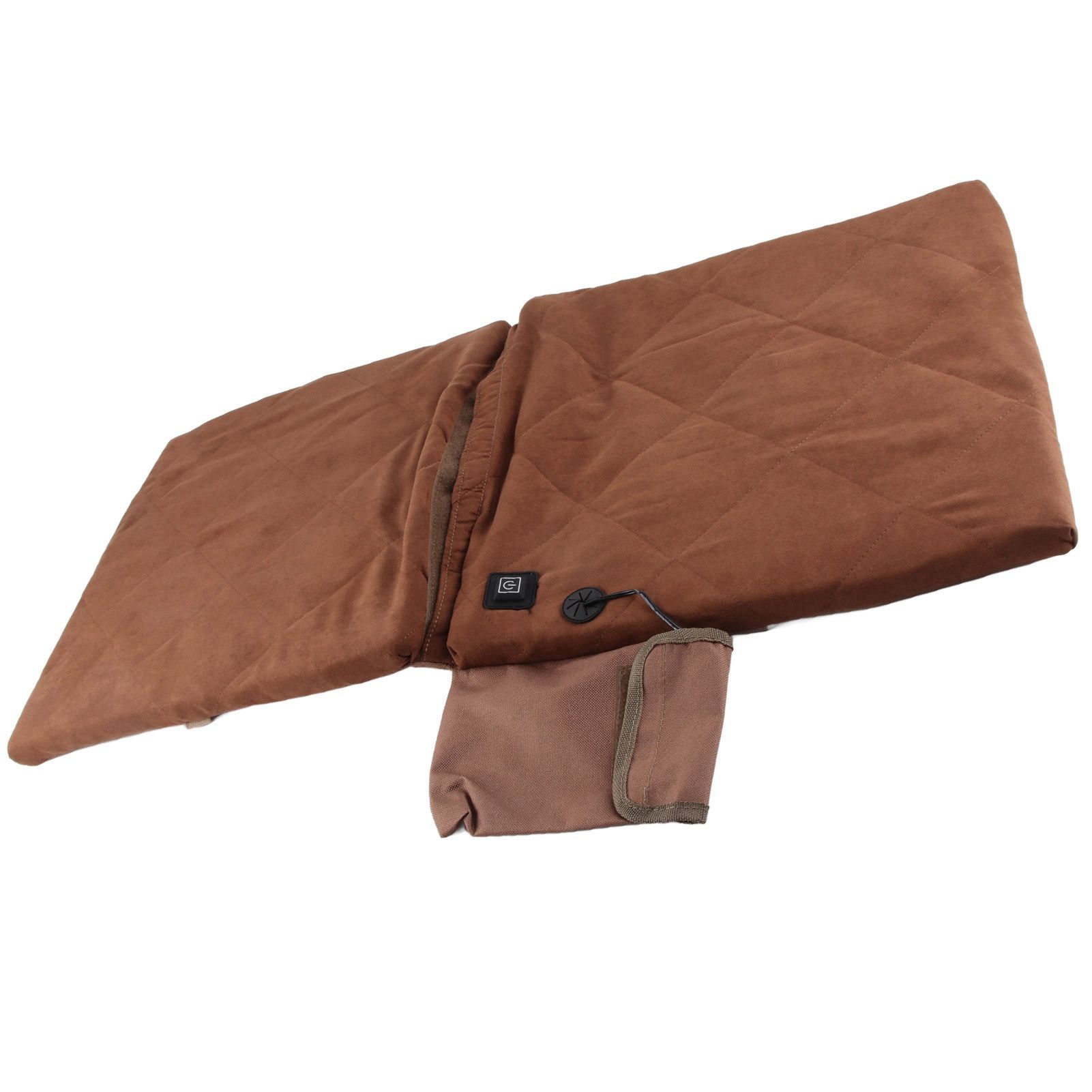 Electric Heating Seat Cushion Foldable Stadium Seats Heated Cover Pads with Backrest for Camping Fishing Hunting Khaki - Image 7