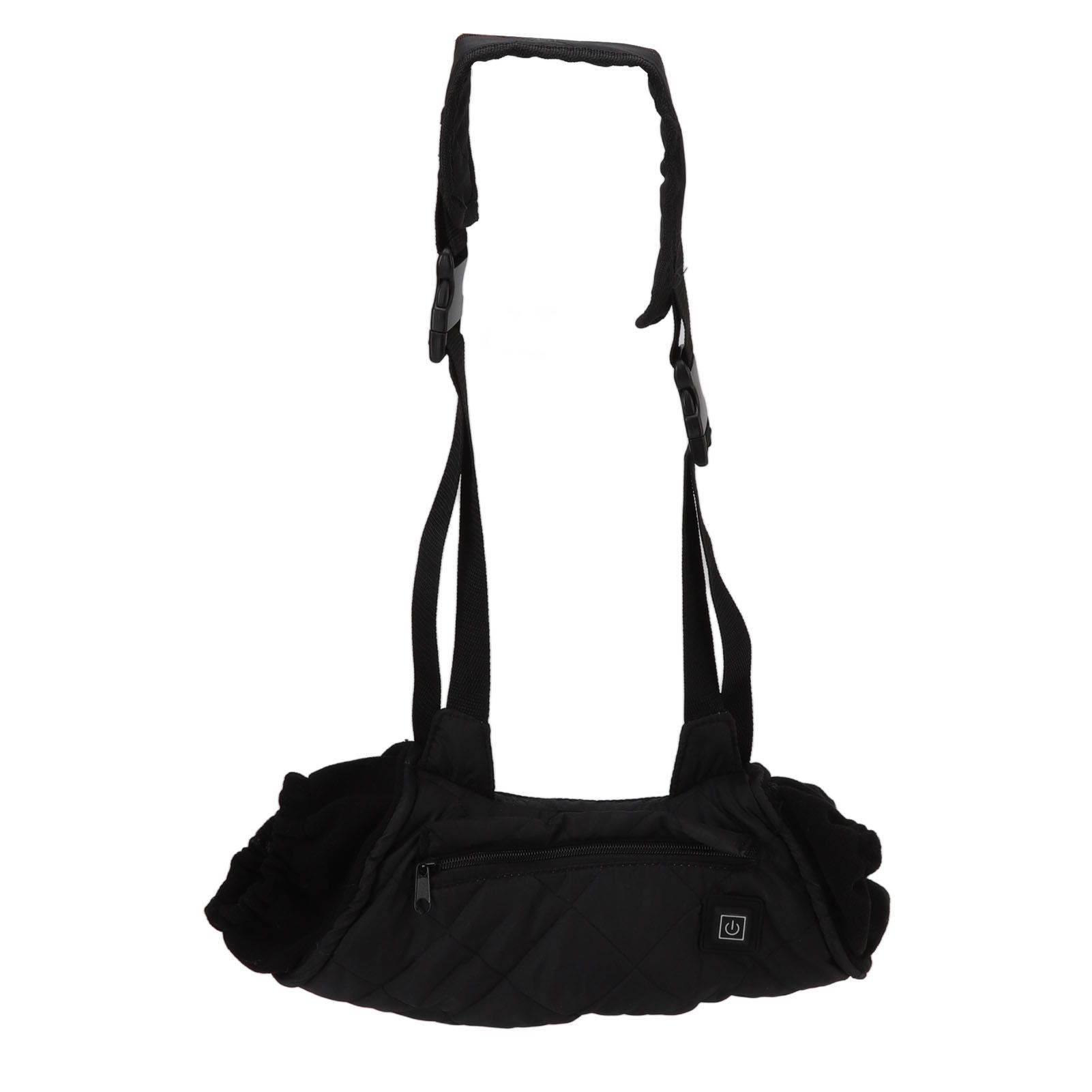 Electric Hand Warming Muff Temperature Controllable Waterproof Quilted Cotton Heated Hand Pouch for Winter Black - Image 1