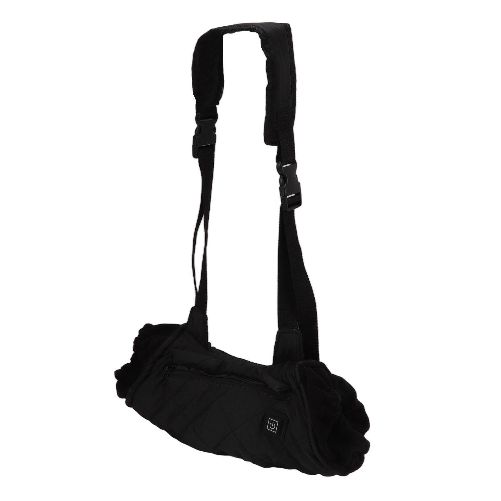 Electric Hand Warming Muff Temperature Controllable Waterproof Quilted Cotton Heated Hand Pouch for Winter Black - Image 2