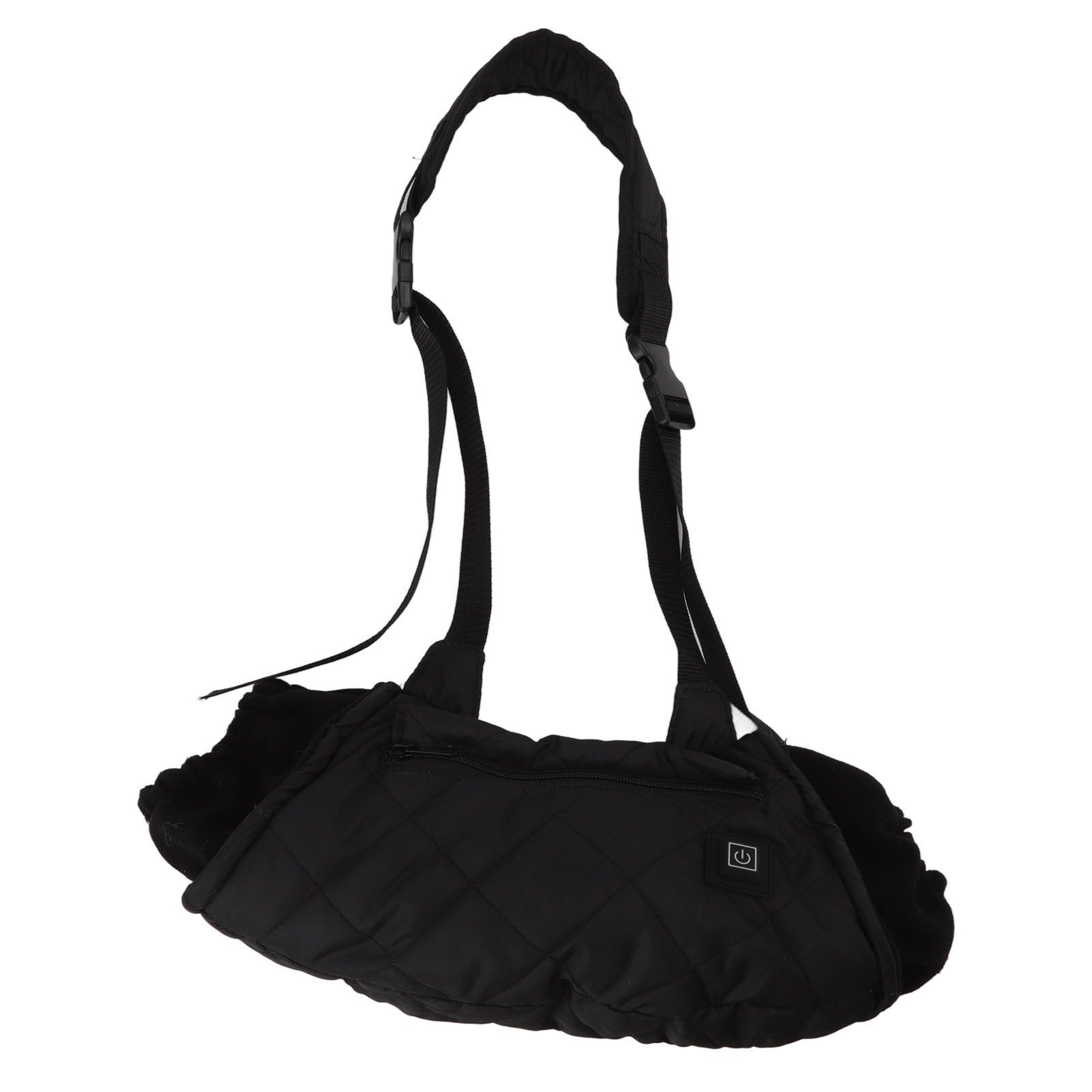 Electric Hand Warming Muff Temperature Controllable Waterproof Quilted Cotton Heated Hand Pouch for Winter Black - Image 4