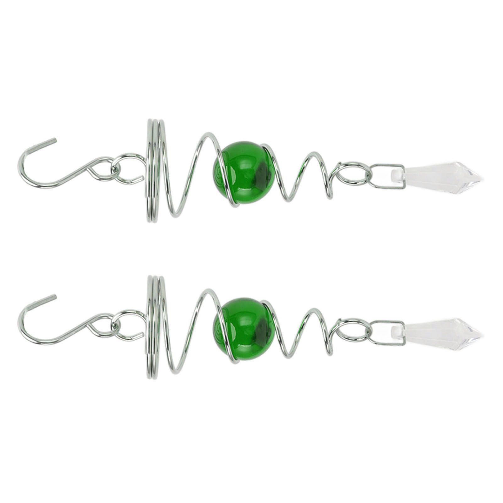 2Pcs Gazing Ball Spiral Tail Wind Spinner Stabilizer Stainless Steel Spiral Wind Chimes for Outside Green - Image 2