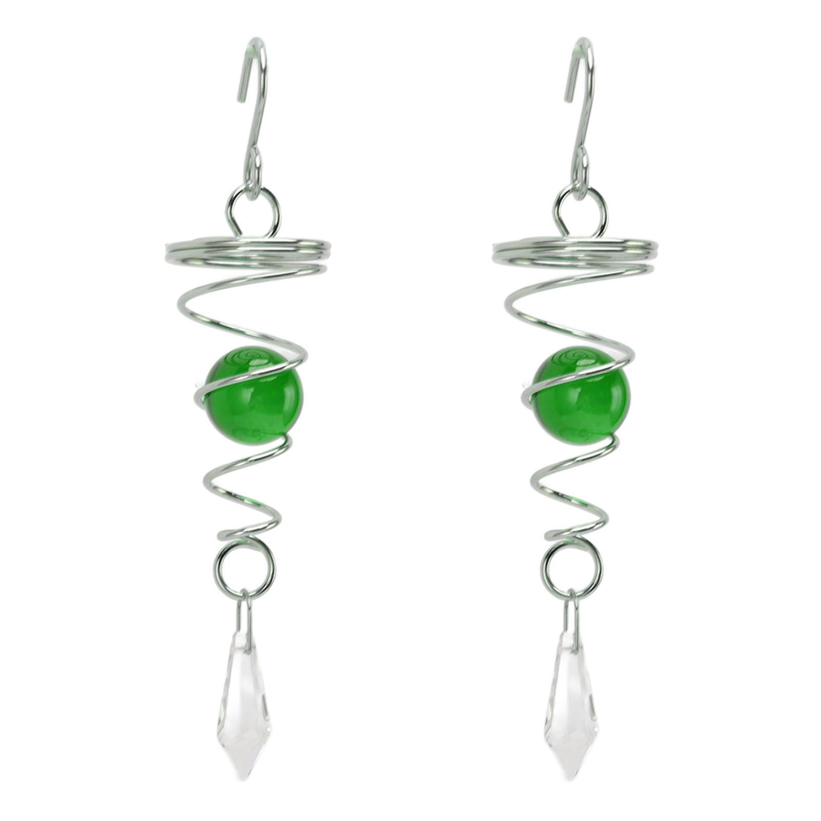 2Pcs Gazing Ball Spiral Tail Wind Spinner Stabilizer Stainless Steel Spiral Wind Chimes for Outside Green - Image 7