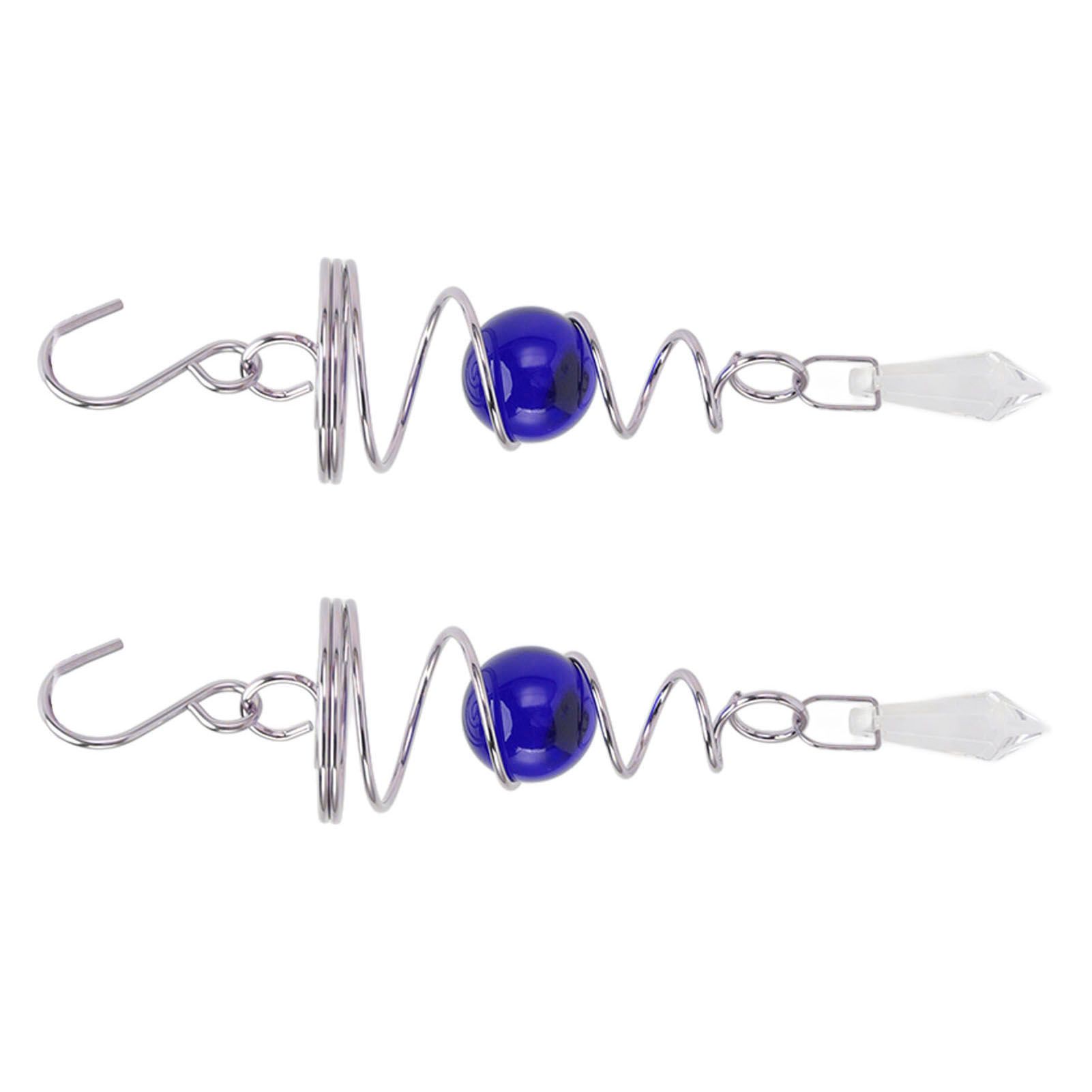 2Pcs Gazing Ball Spiral Tail Wind Spinner Stabilizer Stainless Steel Spiral Wind Chimes for Outside Blue - Image 2