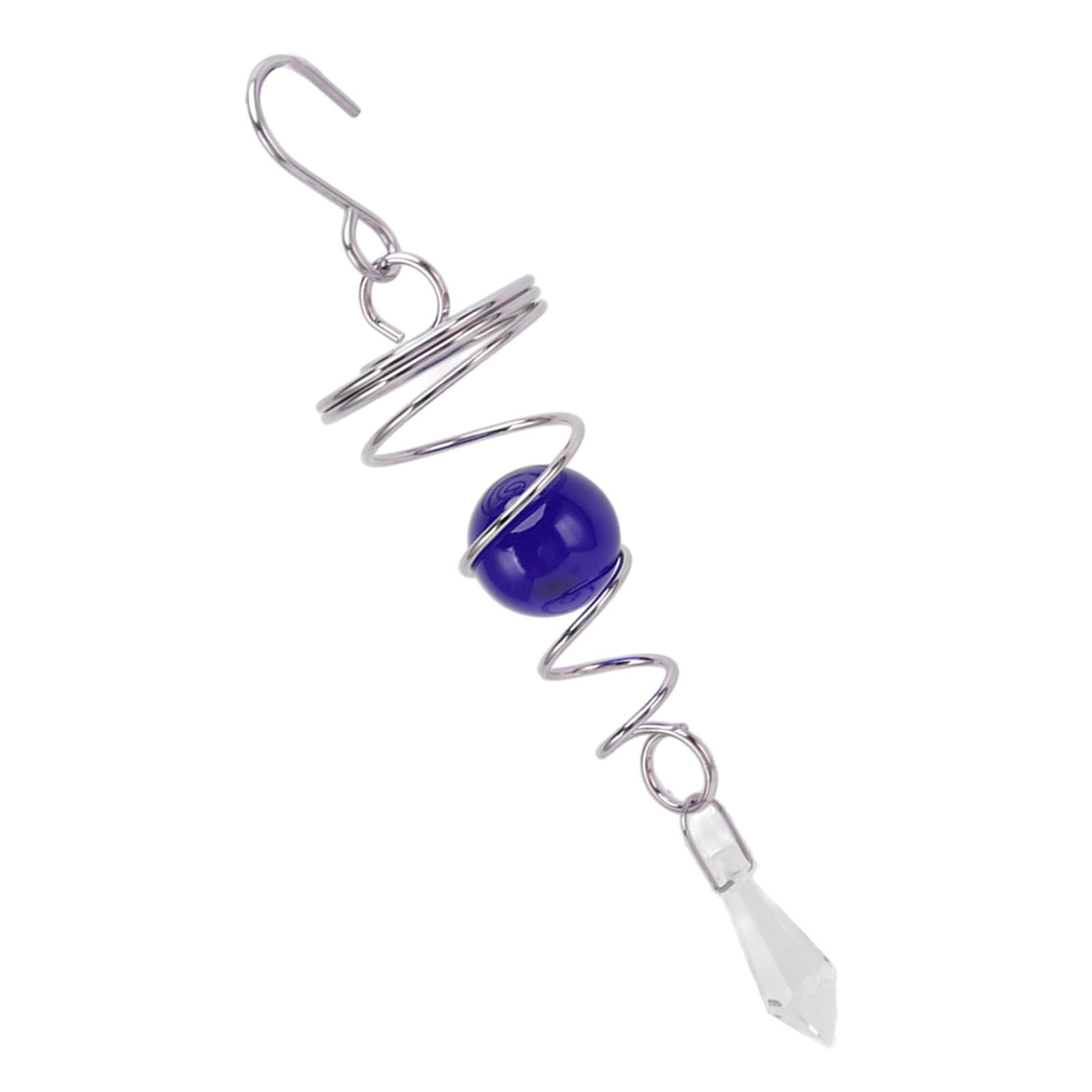 2Pcs Gazing Ball Spiral Tail Wind Spinner Stabilizer Stainless Steel Spiral Wind Chimes for Outside Blue - Image 8