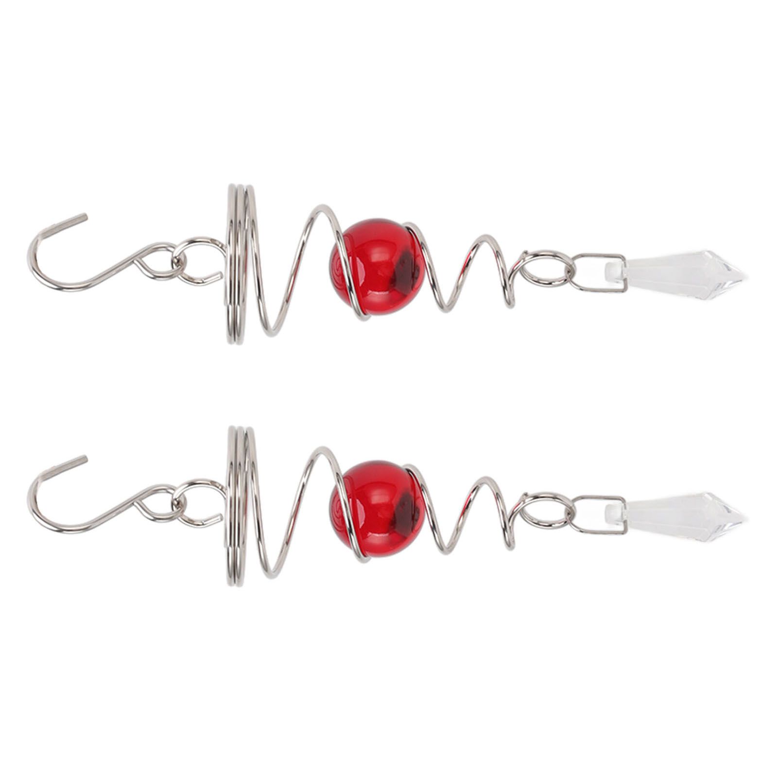 2Pcs Gazing Ball Spiral Tail Wind Spinner Stabilizer Stainless Steel Spiral Wind Chimes for Outside Red - Image 7