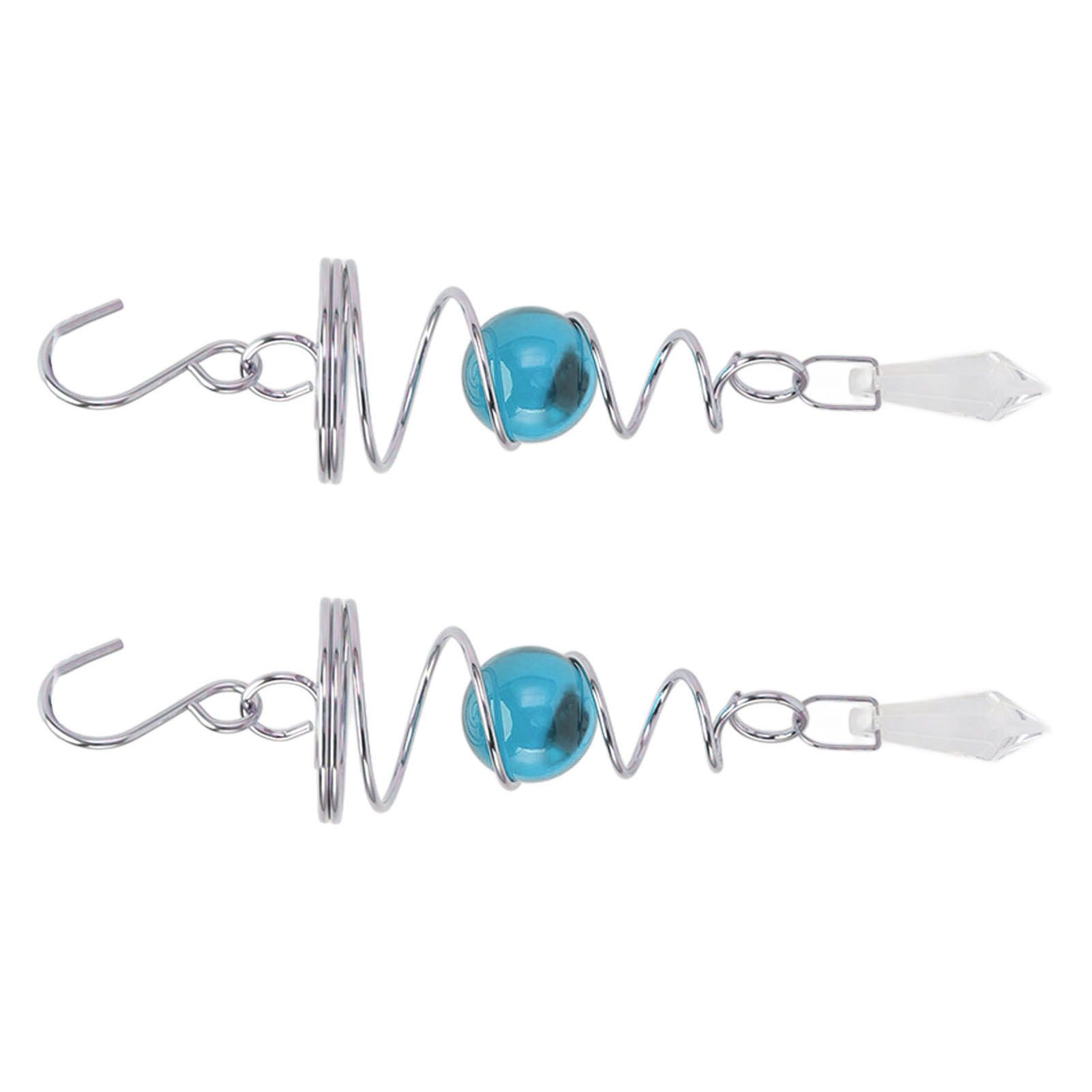 2Pcs Gazing Ball Spiral Tail Wind Spinner Stabilizer Stainless Steel Spiral Wind Chimes for Outside Lake Blue - Image 3