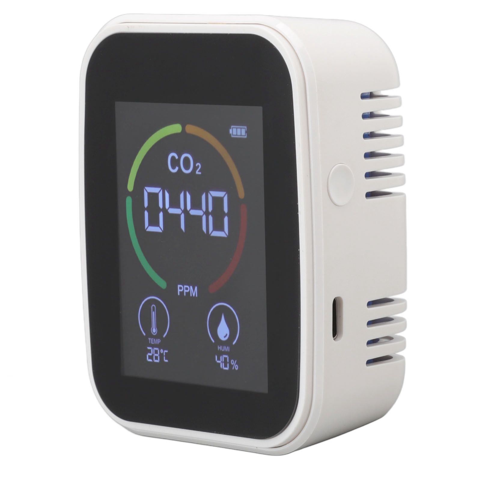 Indoor Air Quality Monitor Co2 Carbon Dioxide Detector TVOC Air Temperature Humidity Quality Detector White - Image 5