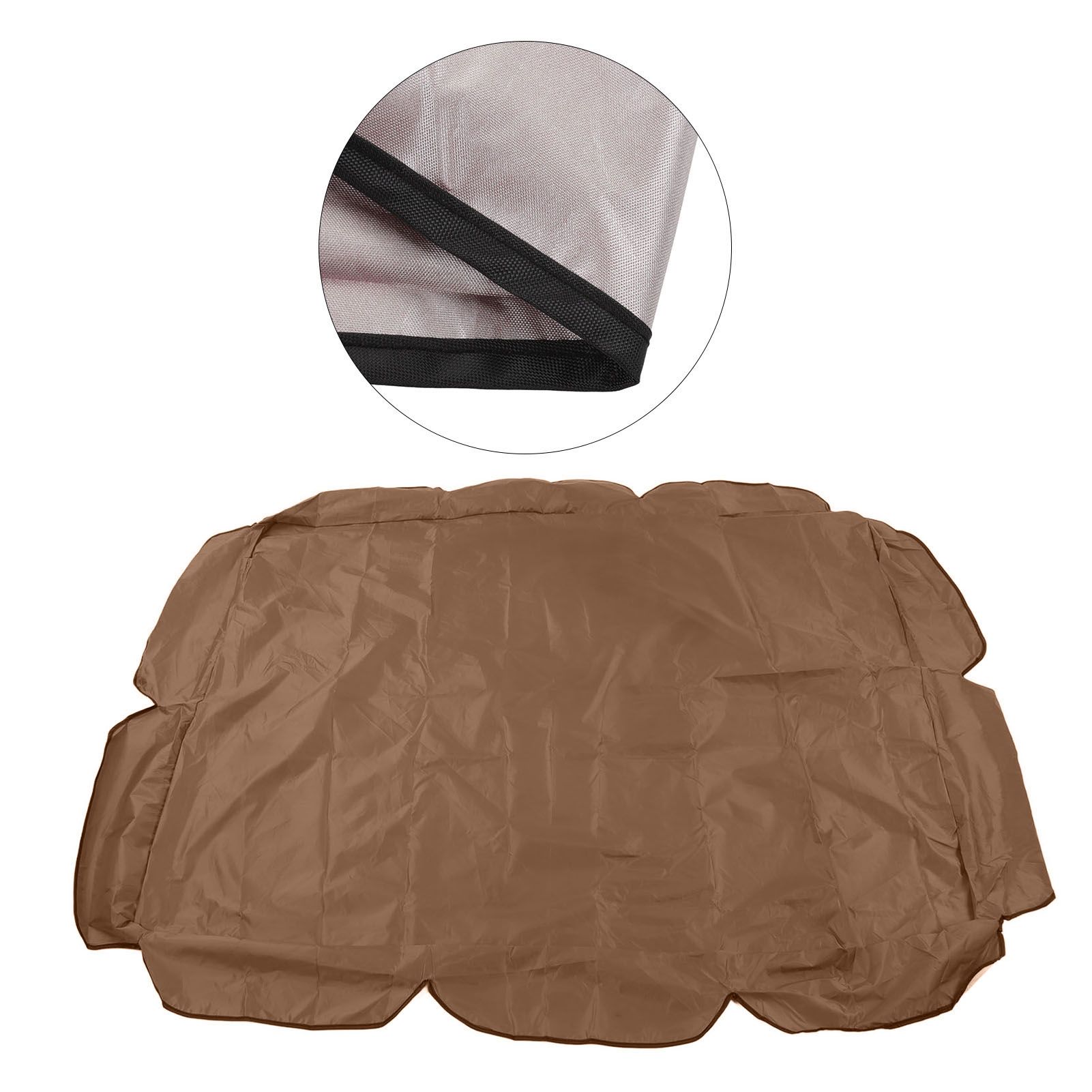 Swing Canopy 210D Silver Coated Oxford Waterproof UV Proof for Outdoor Patio Yard Chair 142x120x18cm Coffee - Image 3