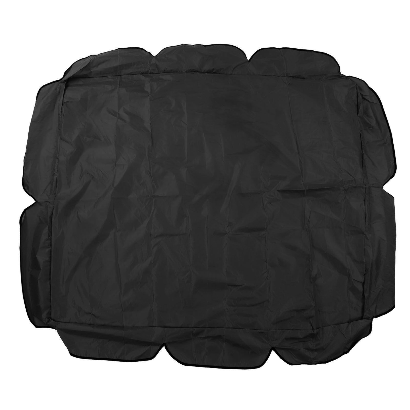 Swing Canopy 210D Silver Coated Oxford Waterproof UV Proof for Outdoor Patio Yard Chair 142x120x18cm Black - Image 1
