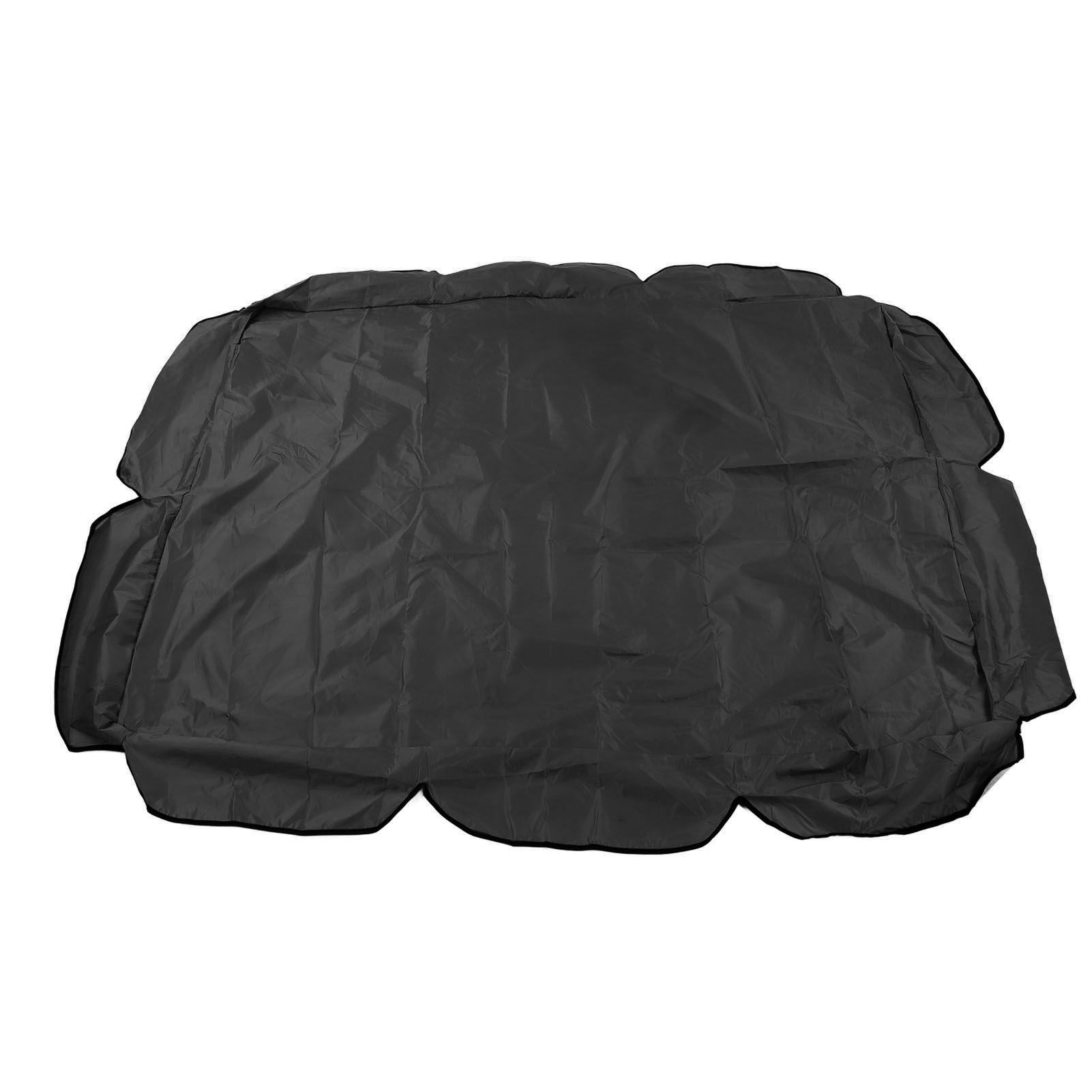 Swing Canopy 210D Silver Coated Oxford Waterproof UV Proof for Outdoor Patio Yard Chair 142x120x18cm Black - Image 3