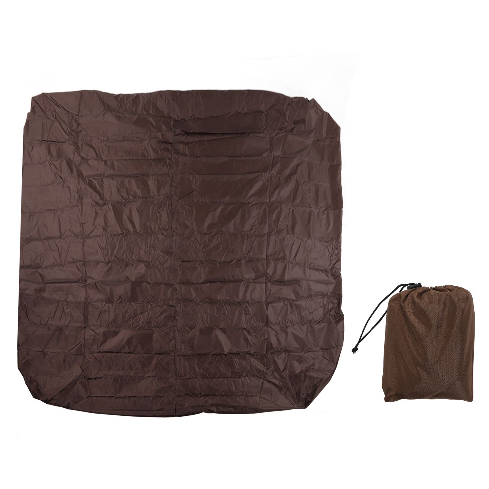 Outdoor Bathtub Dust Cover 190 Silver Coated Polyester Taffeta Waterproof Hot Spring Cover Quadrate Spa Bath Rainproof Cover 210x210x30cm Brown - Image 1