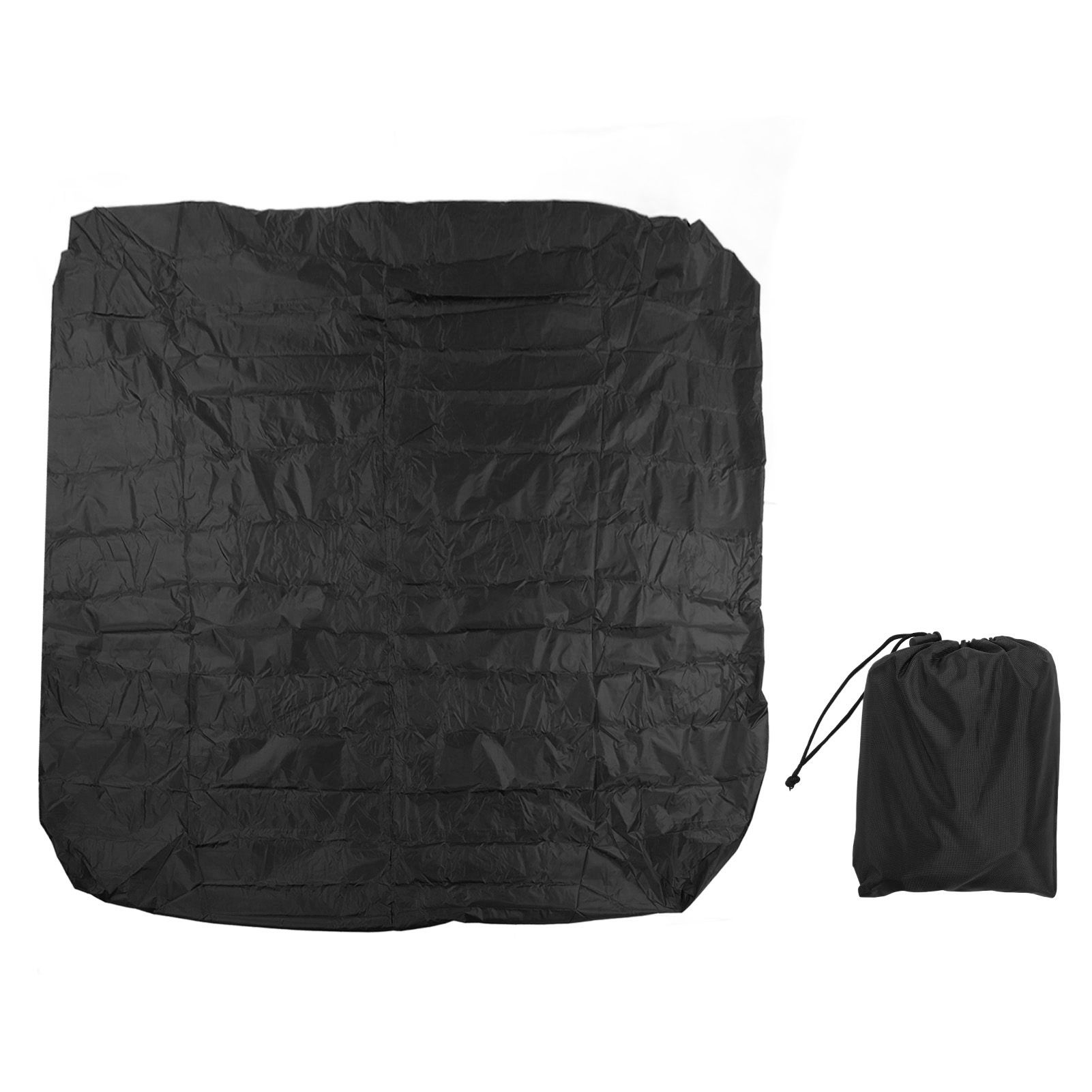 Outdoor Bathtub Dust Cover 190 Silver Coated Polyester Taffeta Waterproof Hot Spring Cover Quadrate Spa Bath Rainproof Cover 210x210x30cm Black - Image 1