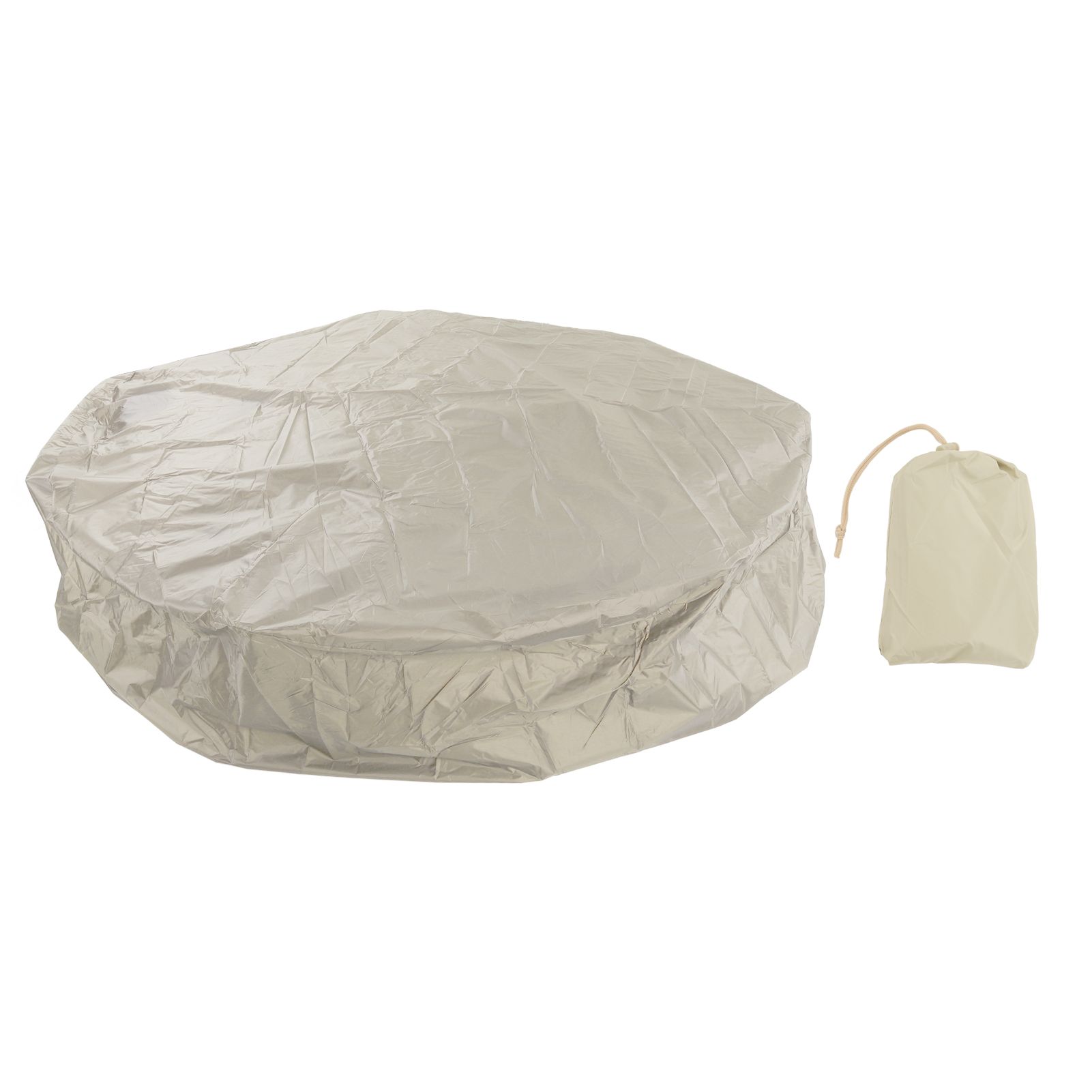 Outdoor Furniture Dust Covers Round Bathtub Cover 190 Silver Polyester Taffeta Hot Tub Waterproof Cover 190x90cm Beige - Image 1